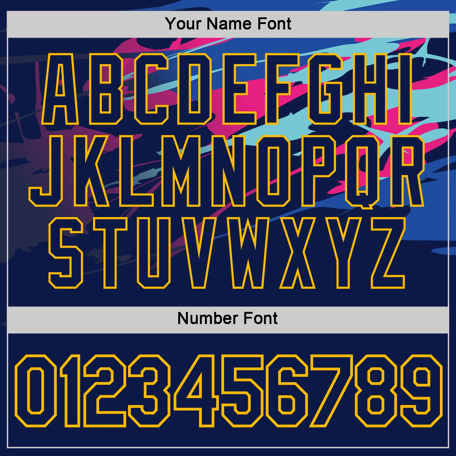 Custom Navy Gold 3D Esports Performance T-Shirt - Image 4