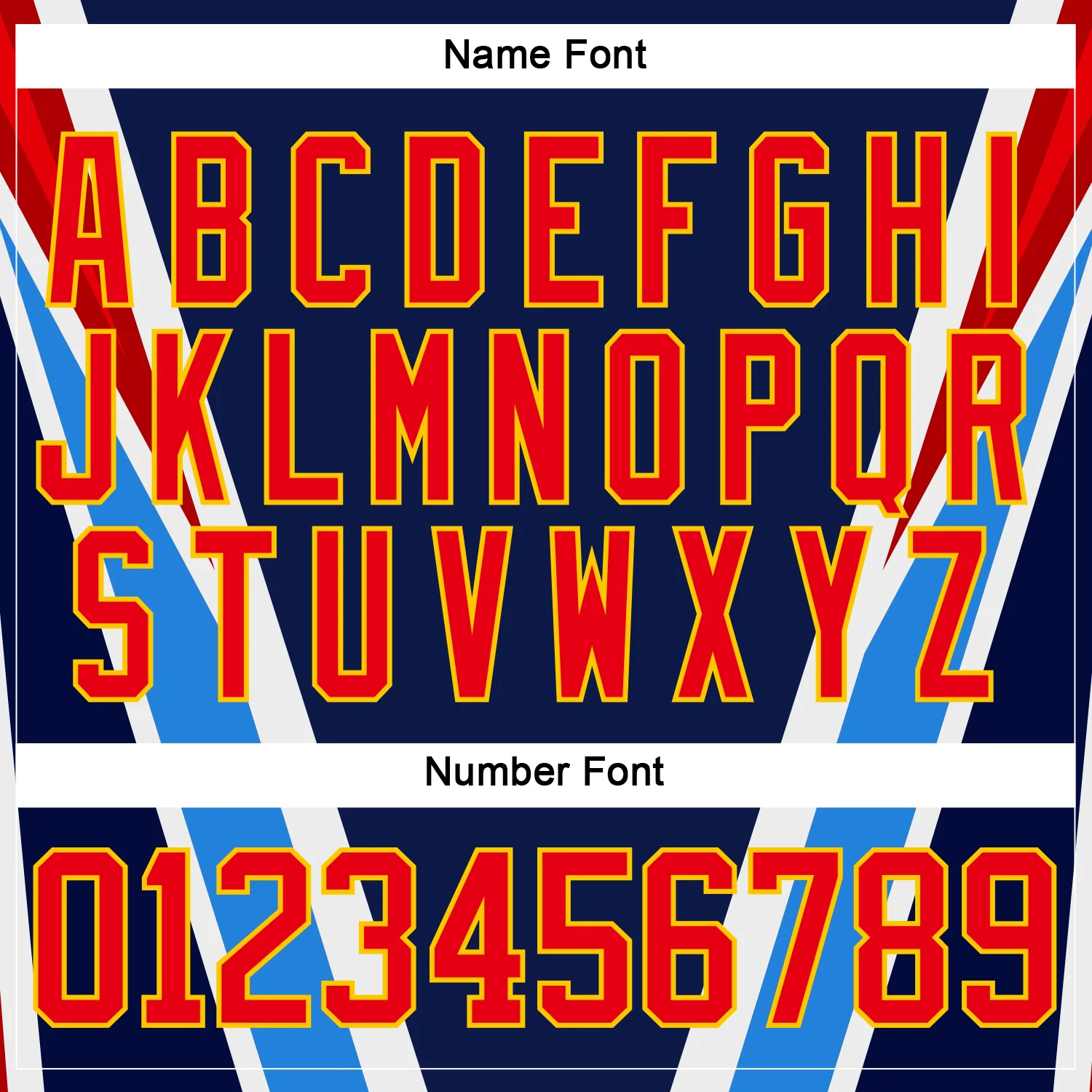Custom Navy Fire Red Gold Blue-White Abstract Pattern Graphic Cyber Mecha E-sport Hockey Lace Neck Jersey - Image 7