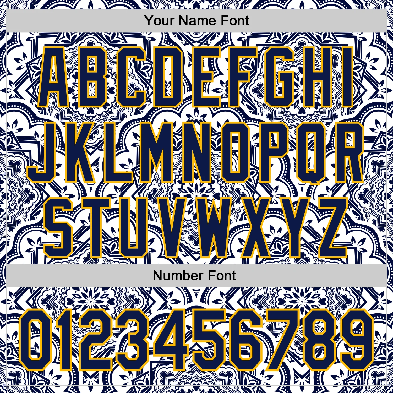 Custom Navy Gold 3D Pattern Design Burner Costumes Damask Authentic Baseball Jersey - Image 5