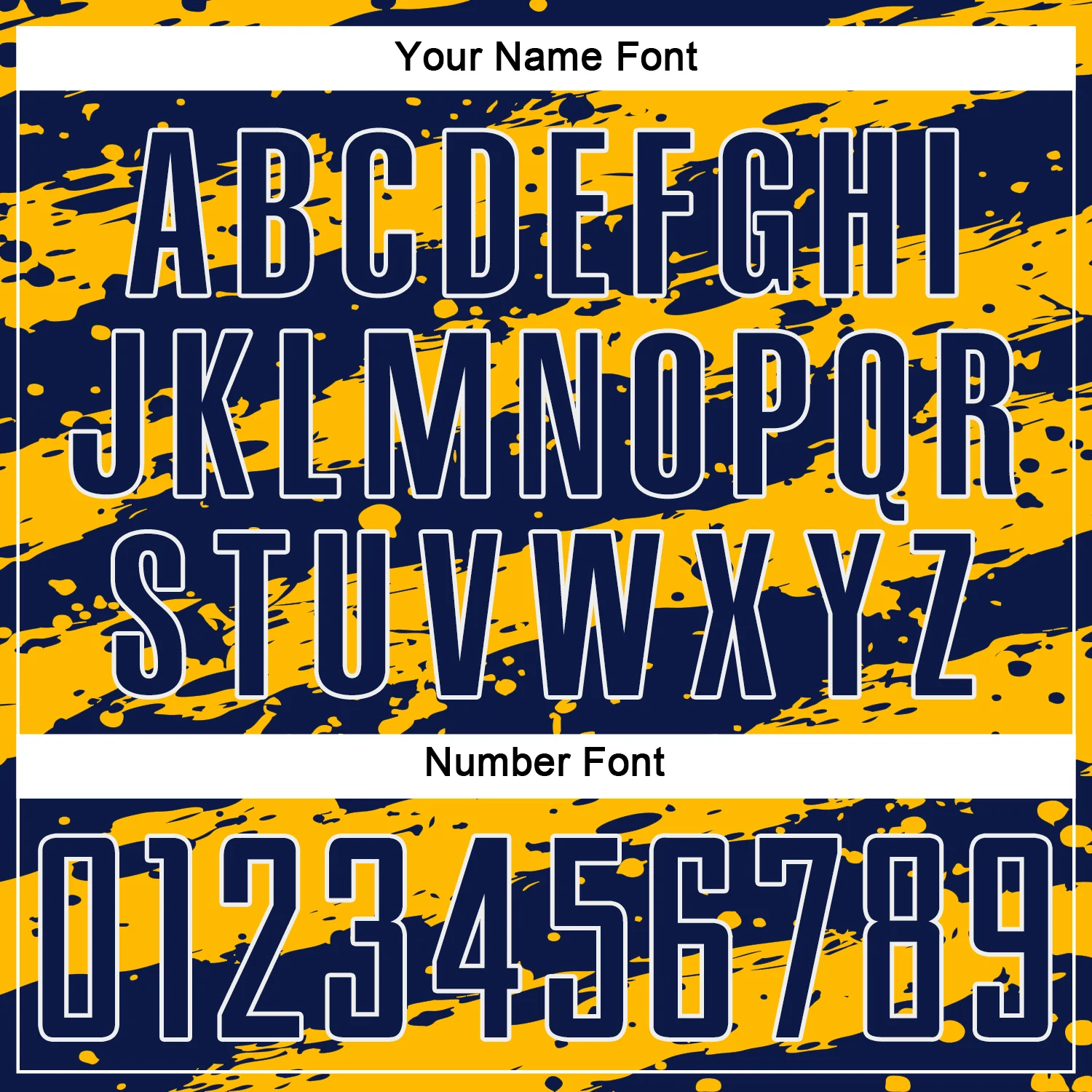 Custom Navy Gold-White Splash Sublimation Soccer Uniform Jersey - Image 6