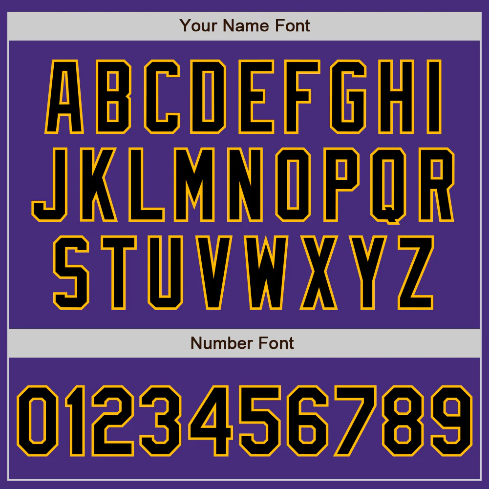 Custom Purple Black-Gold Authentic Baseball Jersey - Image 8