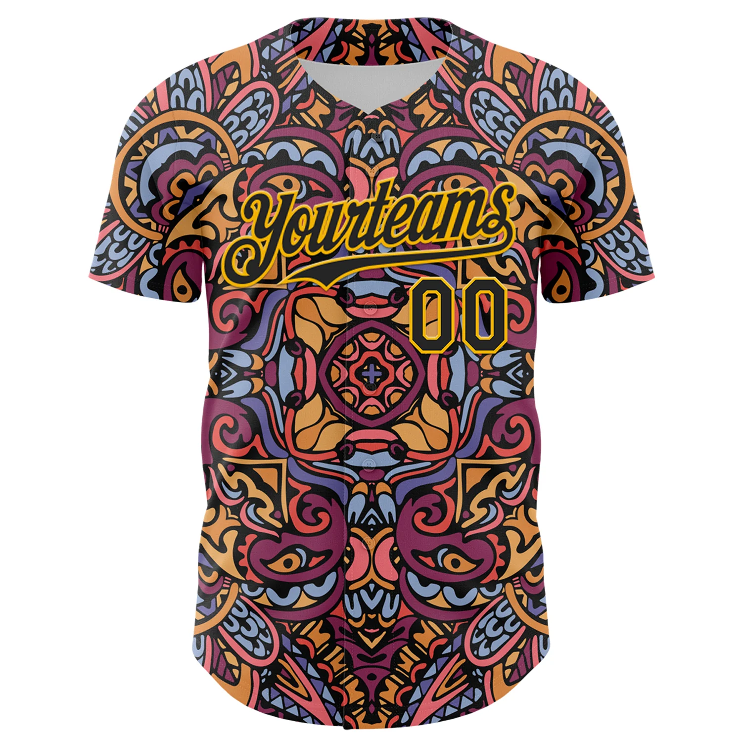 Custom Purple Black-Gold 3D Pattern Design Burner Costumes Exotic Authentic Baseball Jersey - Image 2