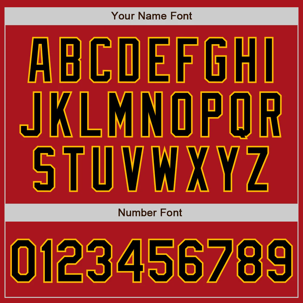 Custom Red Black-Gold Authentic Two Tone Baseball Jersey - Image 5