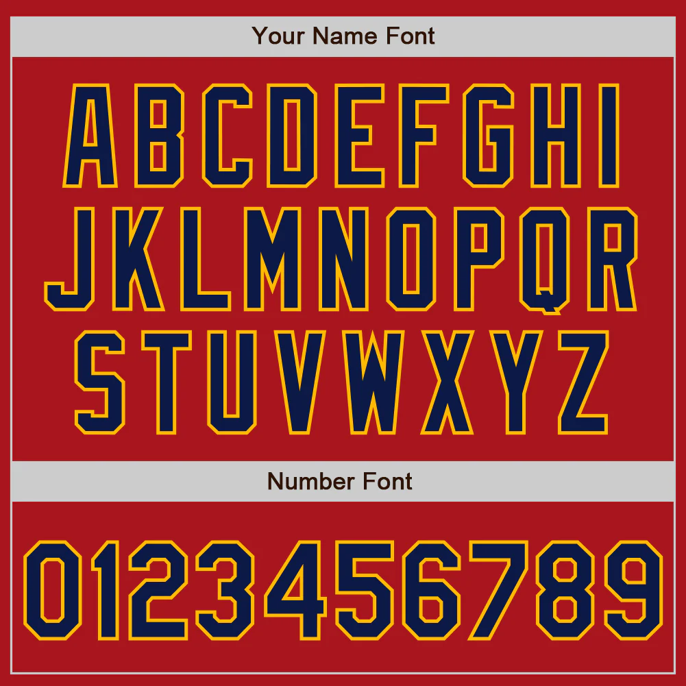Custom Red Navy-Gold Authentic Two Tone Baseball Jersey - Image 5