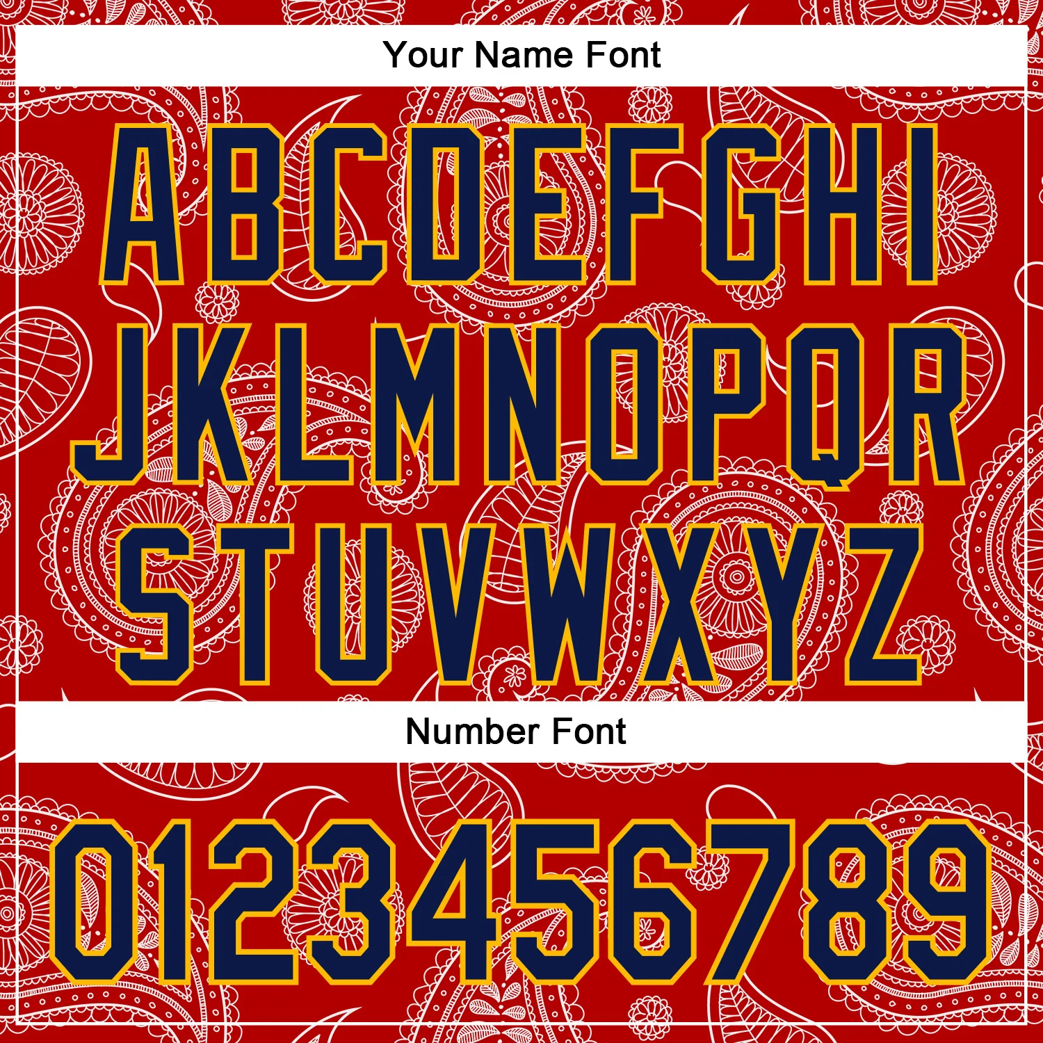 Custom Stitched Red Navy-Gold 3D Pattern Design Ethnic Paisley Floral Bandana Sports Pullover Sweatshirt Hoodie - Image 4