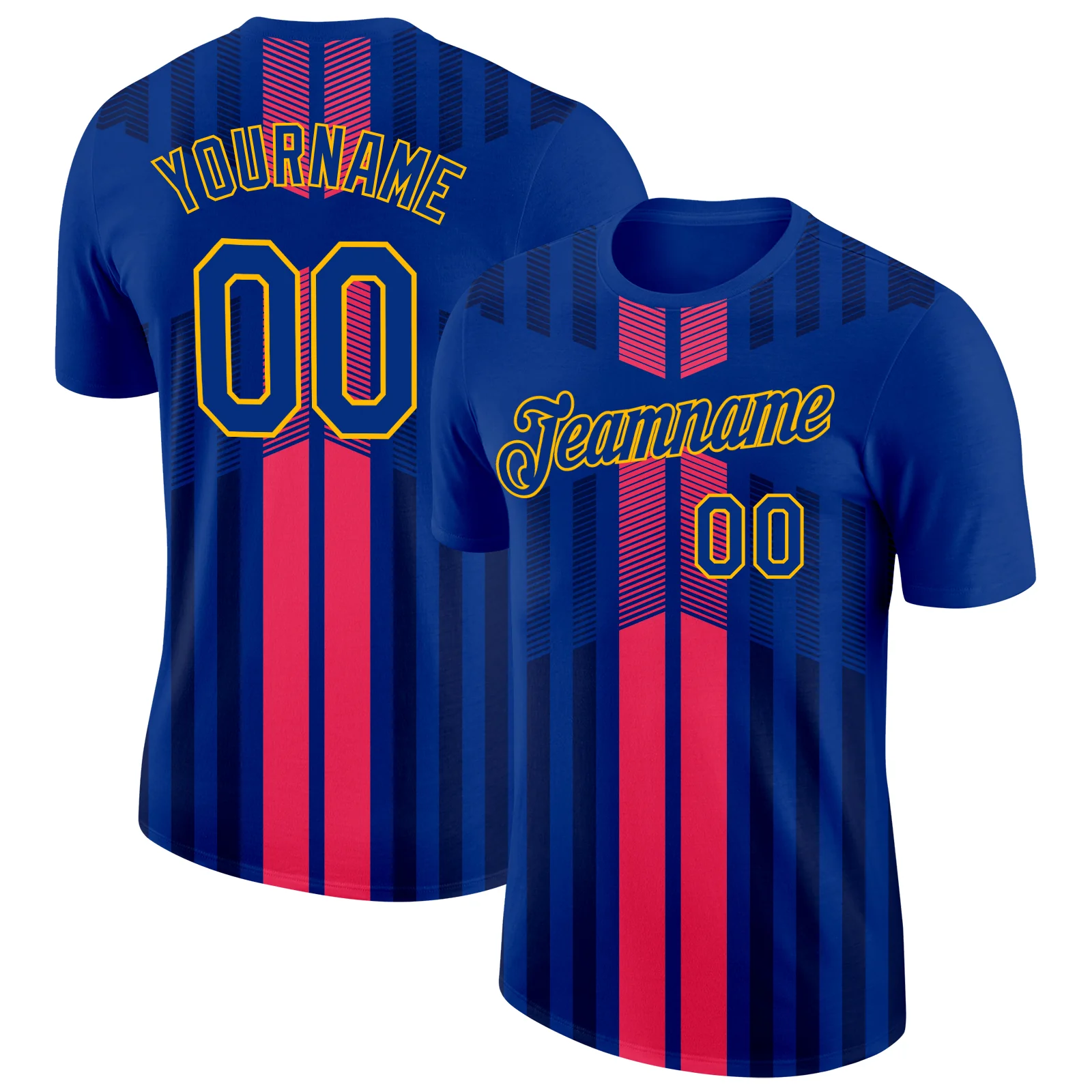 Custom Royal Gold-Red France Soccer Jersey Performance T-Shirt