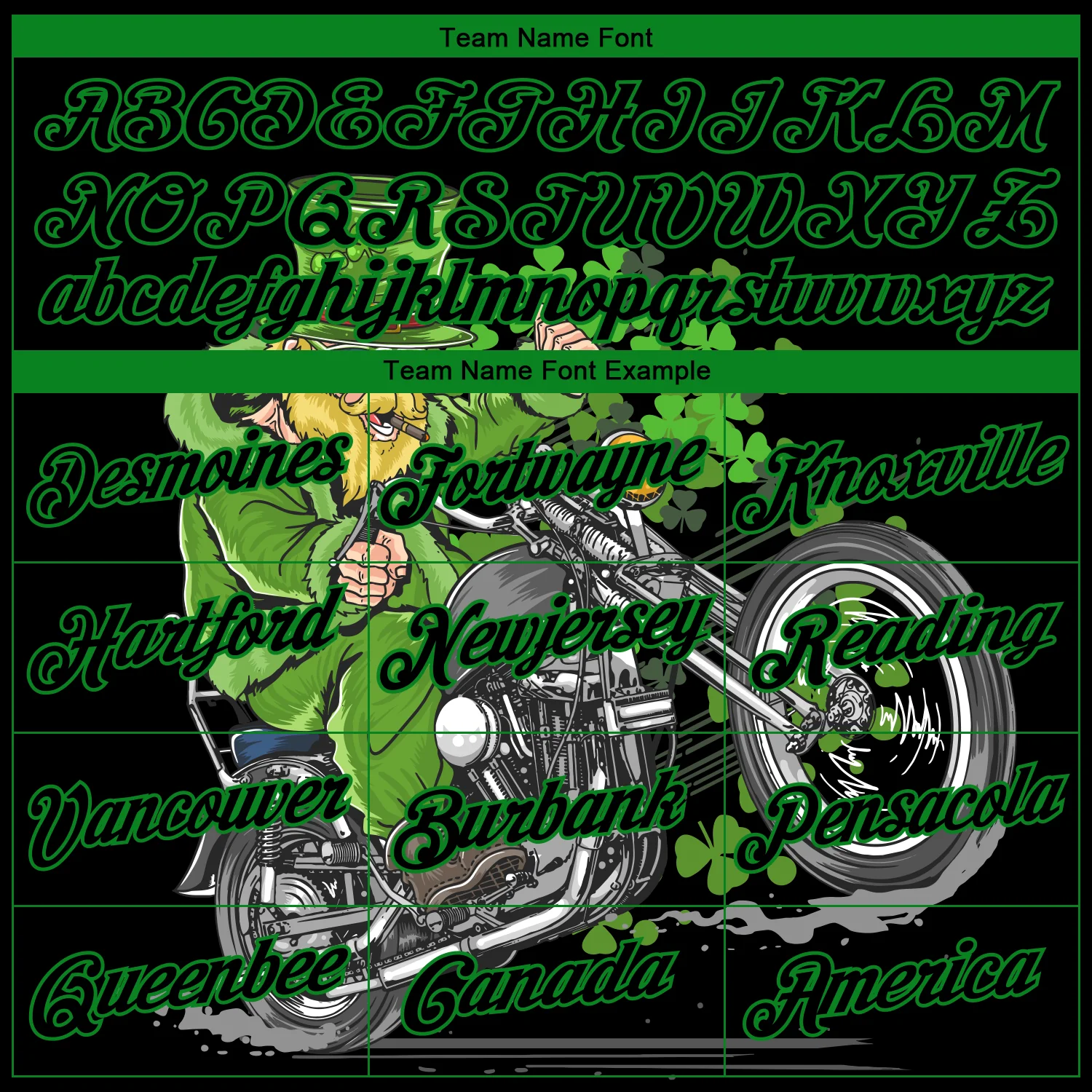 Custom Stitched Black Grass Green 3D Pattern Design St. Patrick's Day Motorcycle Motocross Racing Sports Pullover Sweatshirt Hoodie - Image 3
