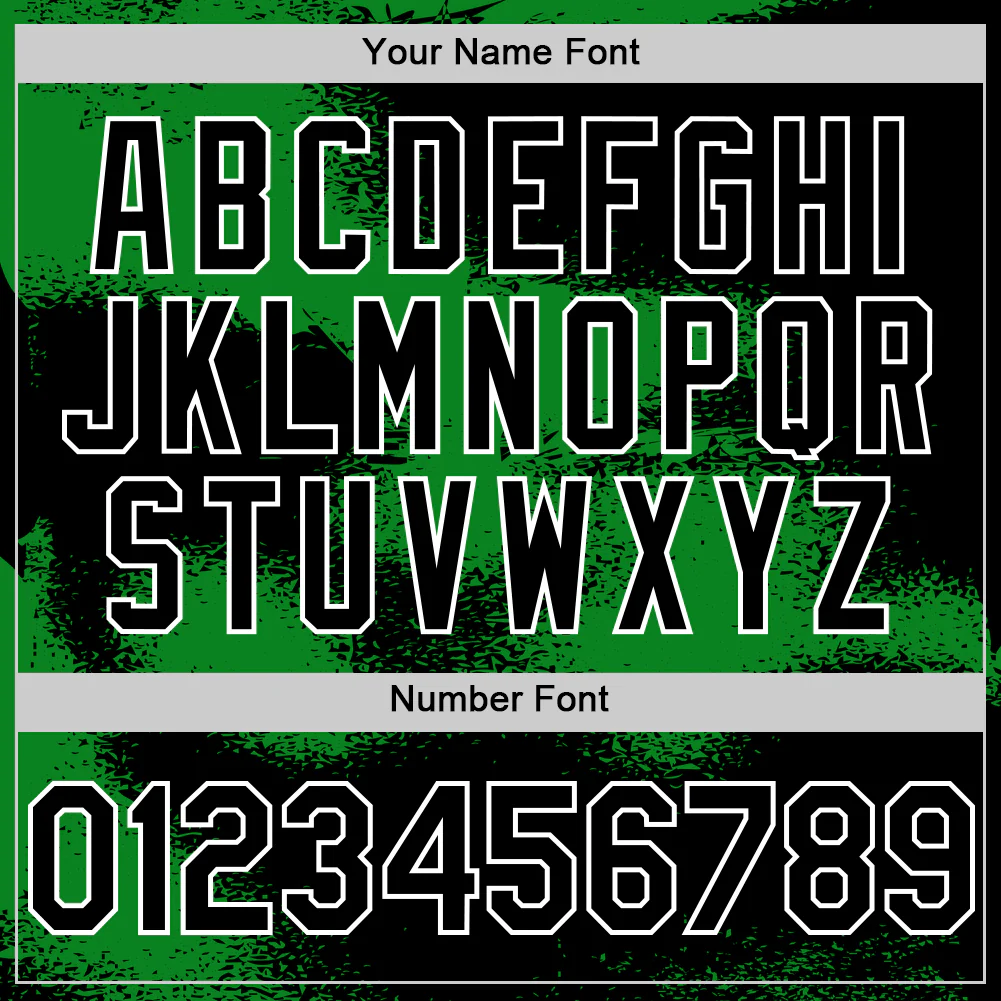 Custom Black Grass Green-White Abstract Color Blocks Fragment Pattern Bomber Full-Snap Varsity Letterman Hoodie Jacket - Image 6