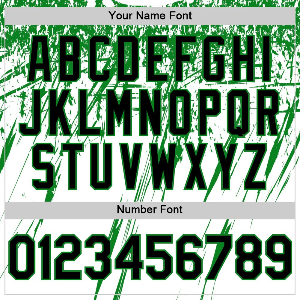 Custom White Black-Grass Green Splatter Brush Stroke Star Raglan Sleeves Authentic Baseball Jersey - Image 5