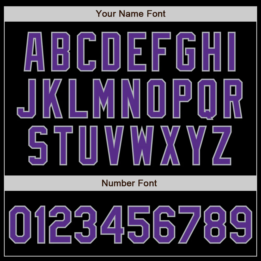 Custom Black Purple-Gray Authentic Baseball Jersey - Image 4