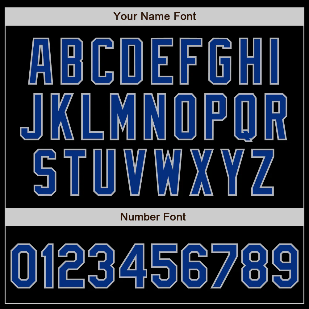 Custom Black Royal-Gray Authentic Baseball Jersey - Image 4