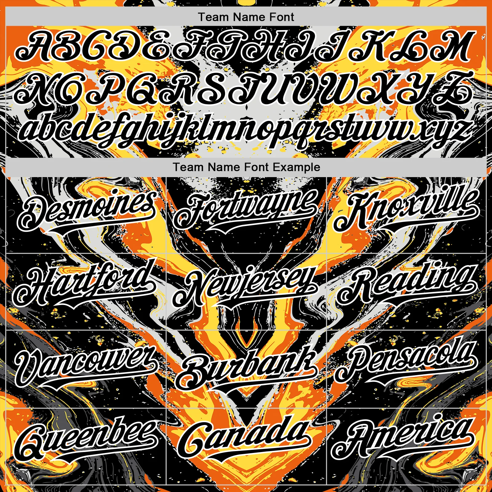 Custom Black Gray Orange Yellow-White 3D Pattern Design Rave Party Marble Lava Authentic Baseball Jersey - Image 4