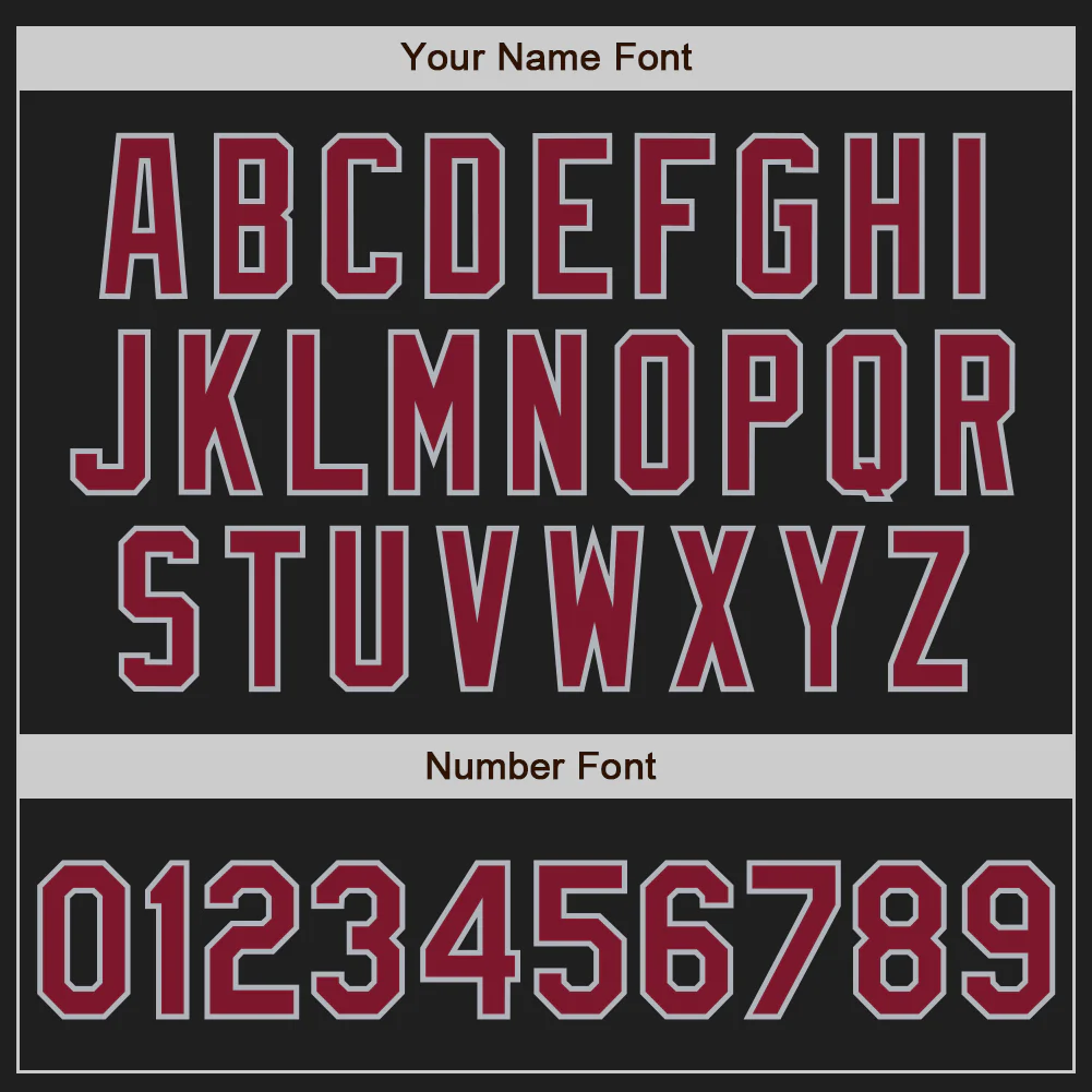 Custom Black Crimson-Gray Authentic Two Tone Baseball Jersey - Image 5