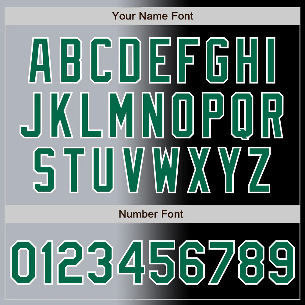 Custom Black Kelly Green Gray-White Authentic Gradient Fashion Baseball Jersey - Image 5