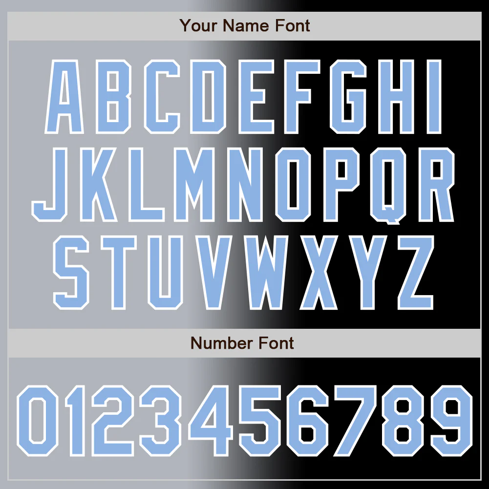 Custom Black Light Blue Gray-White Authentic Gradient Fashion Baseball Jersey - Image 5