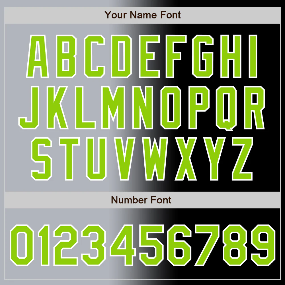 Custom Black Neon Green Gray-White Authentic Gradient Fashion Baseball Jersey - Image 5