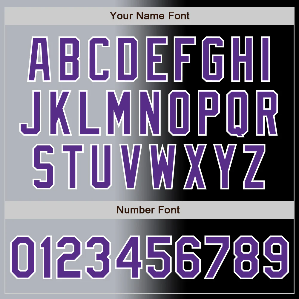 Custom Black Purple Gray-White Authentic Gradient Fashion Baseball Jersey - Image 5