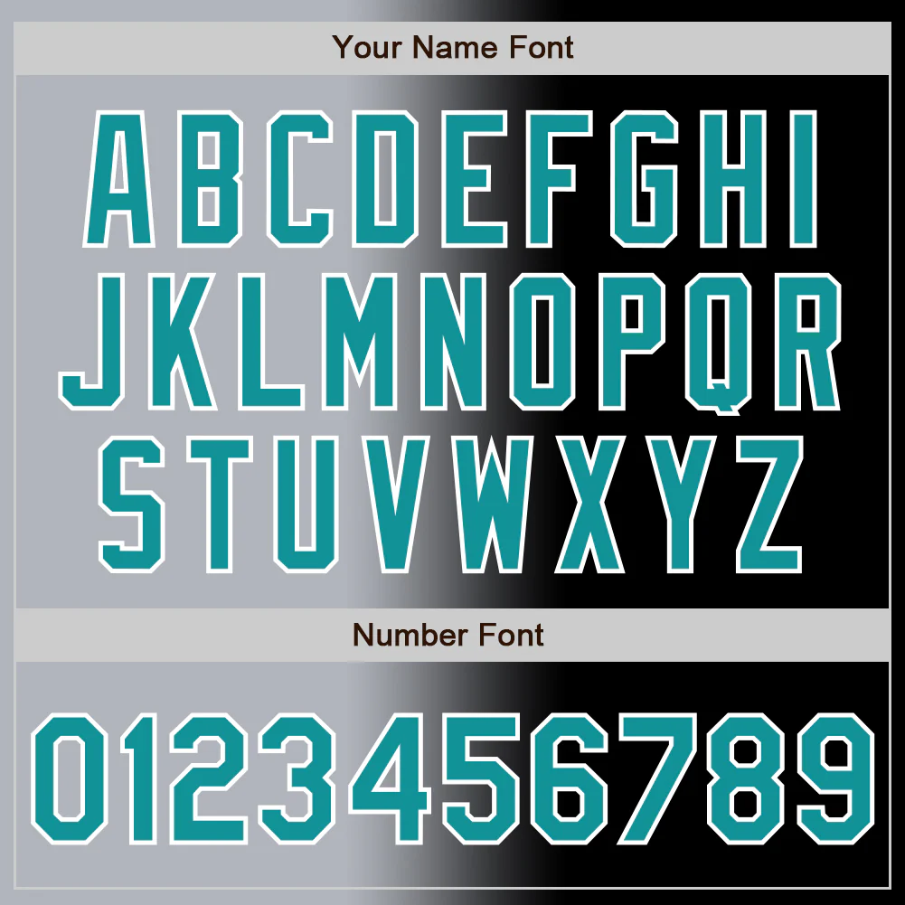 Custom Black Teal Gray-White Authentic Gradient Fashion Baseball Jersey - Image 5