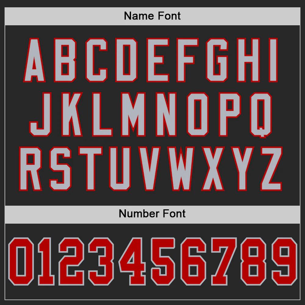 Custom Black Red-Gray Mesh Authentic Football Jersey - Image 4