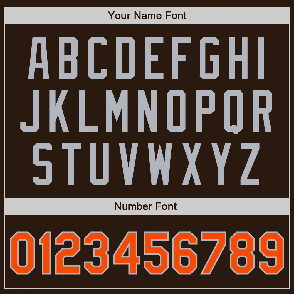 Custom Brown Orange-Gray Authentic Baseball Jersey - Image 5