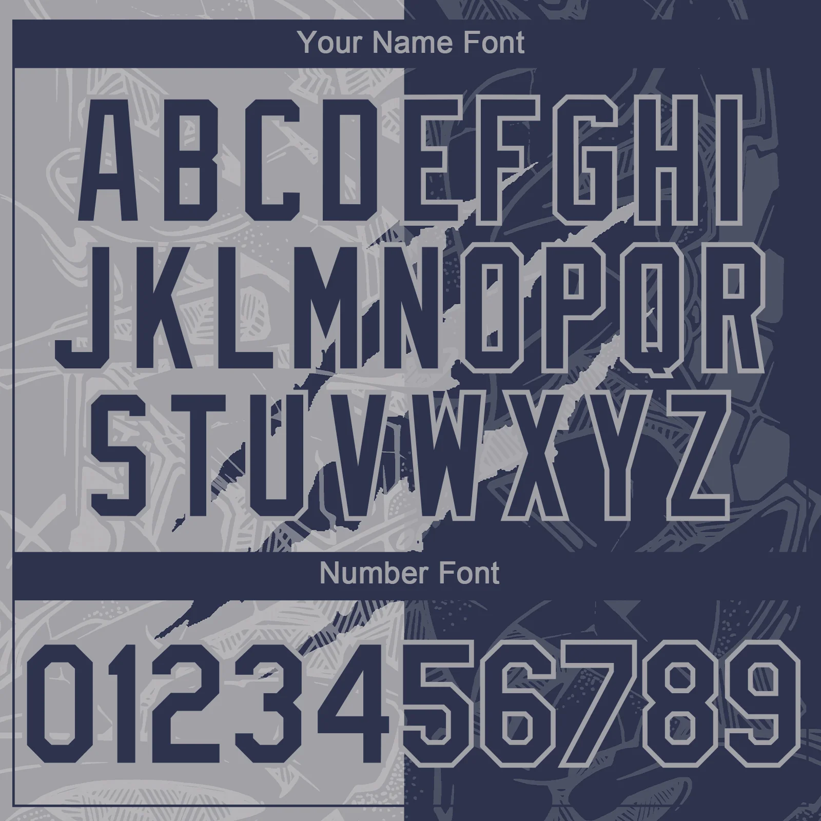 Custom Graffiti Pattern Navy-Gray 3D Scratch Authentic Baseball Jersey - Image 5
