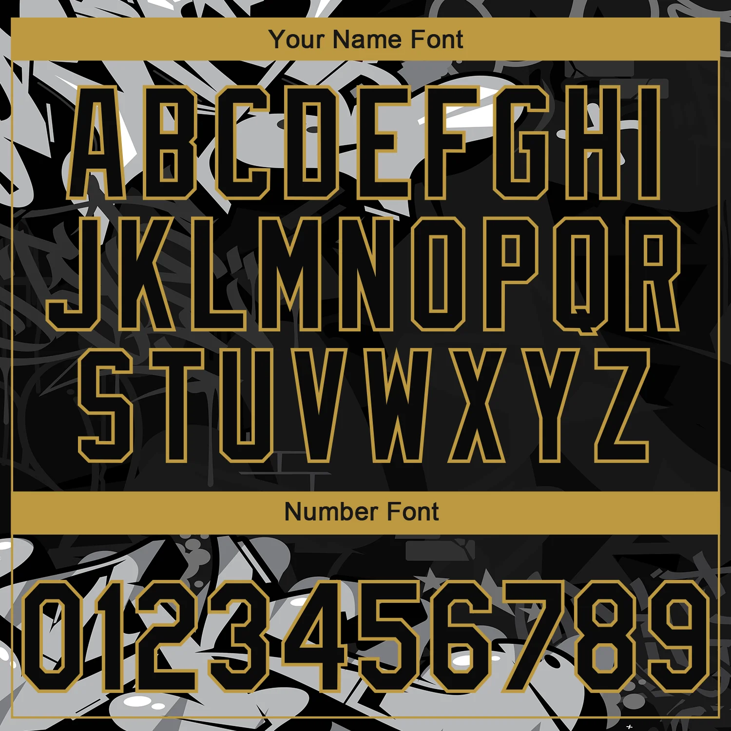 Custom Stitched Black Gray Old Gold-White 3D Graffiti Splash Street Art Sports Pullover Sweatshirt Hoodie - Image 4