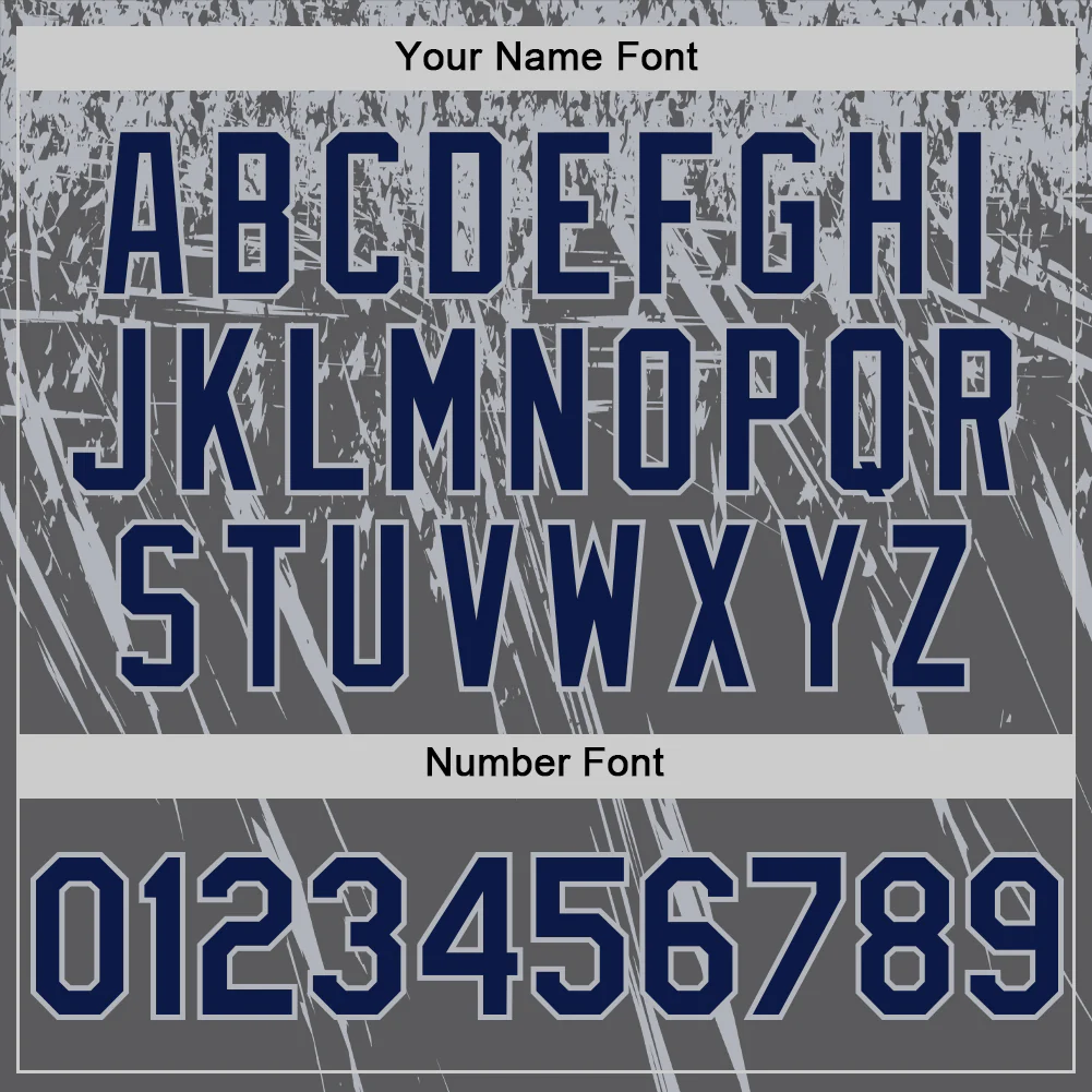 Custom Steel Gray Navy-Gray Distressed Scratch Brush Stroke Authentic Baseball Jersey - Image 5