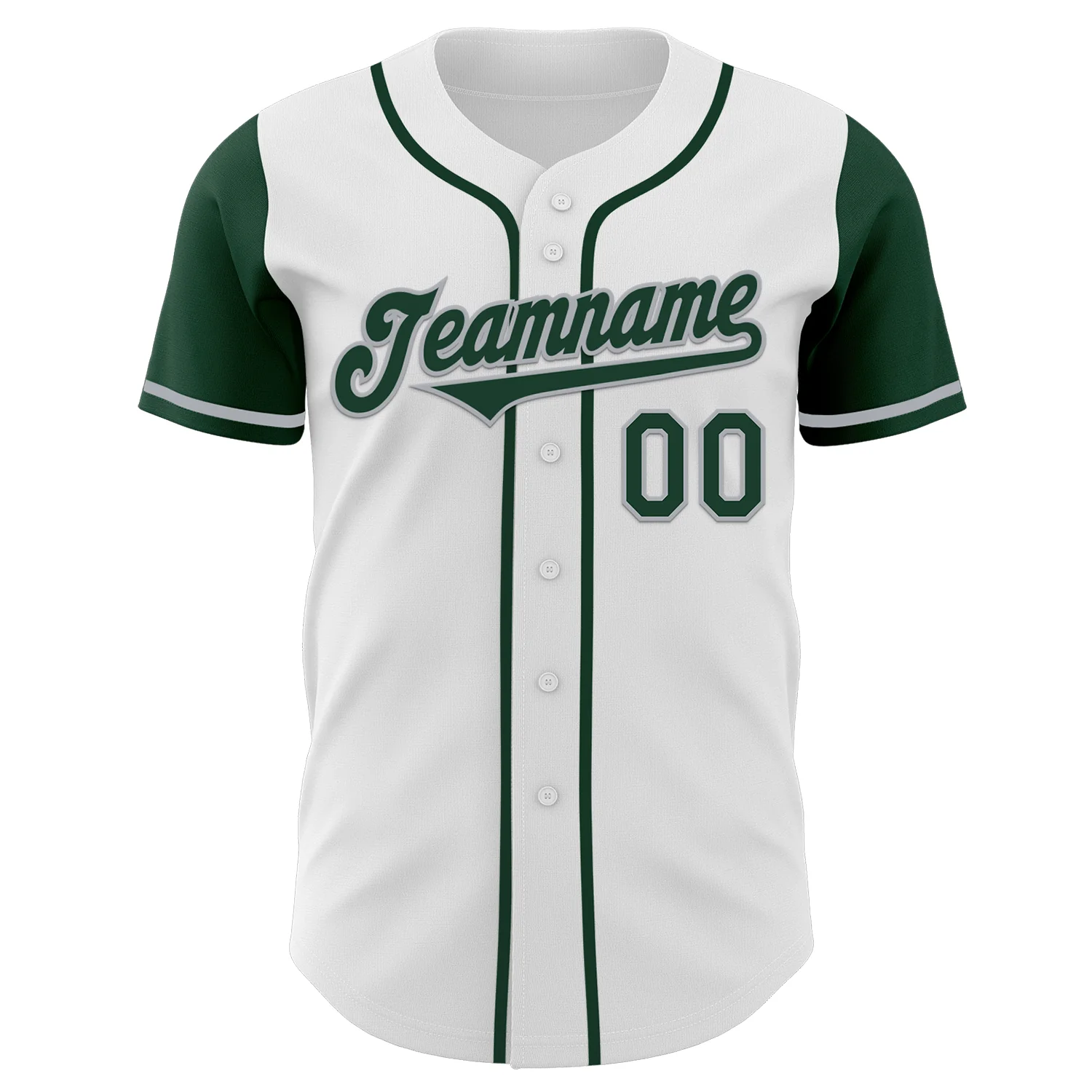 Custom White Green-Gray Authentic Two Tone Baseball Jersey - Image 2