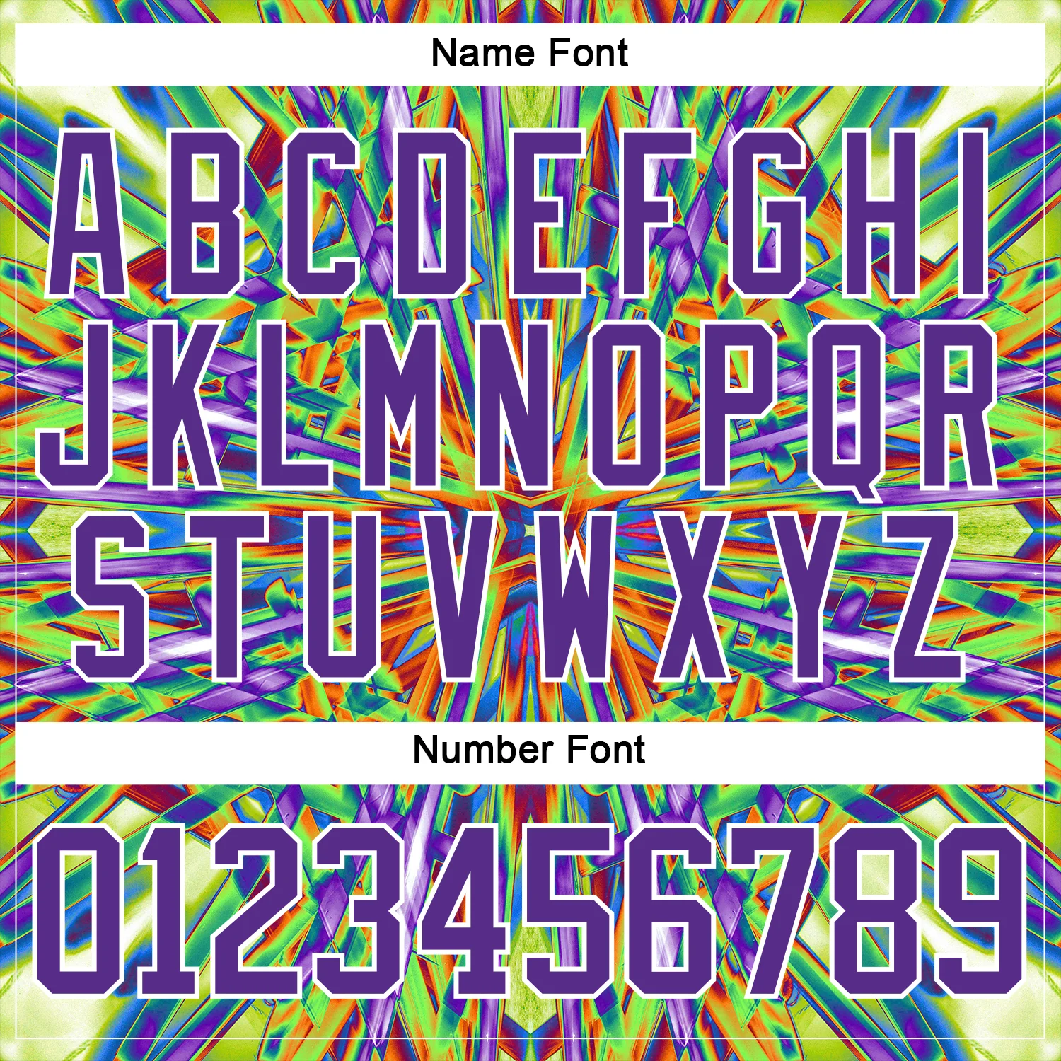 Custom Black Purple Green Orange-White Trippy Psychedelic Geometric Hockey Lace Neck Jersey - Image 7