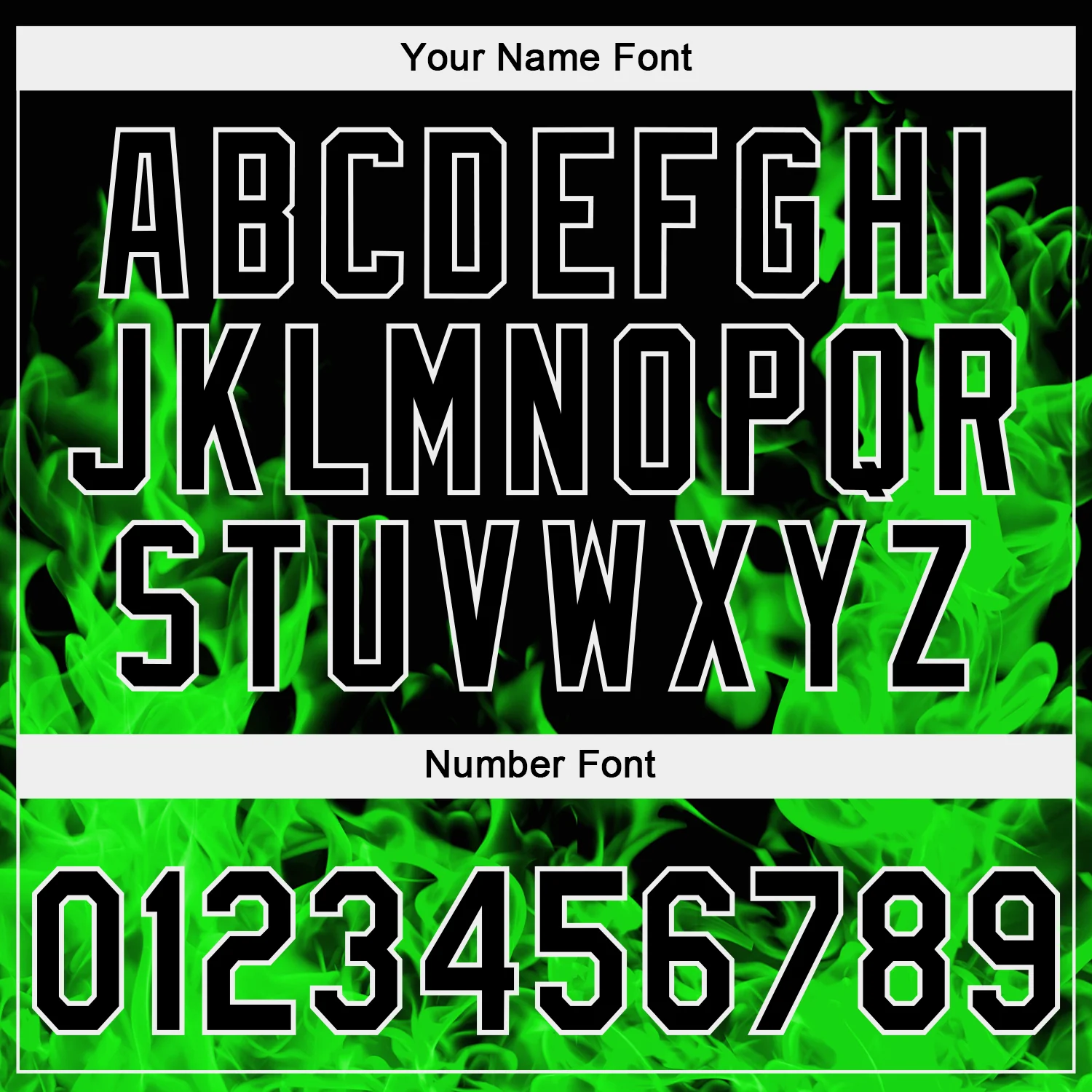 Custom Stitched Black Green-White 3D Pattern Design Flame Sports Pullover Sweatshirt Hoodie - Image 4