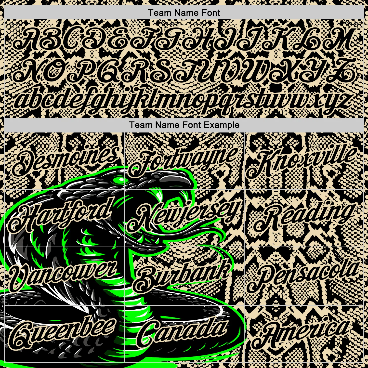Custom Stitched Cream Black-Green 3D Pattern Design Snake Skin Print Sportswear Pullover Sweatshirt Hoodie - Image 3