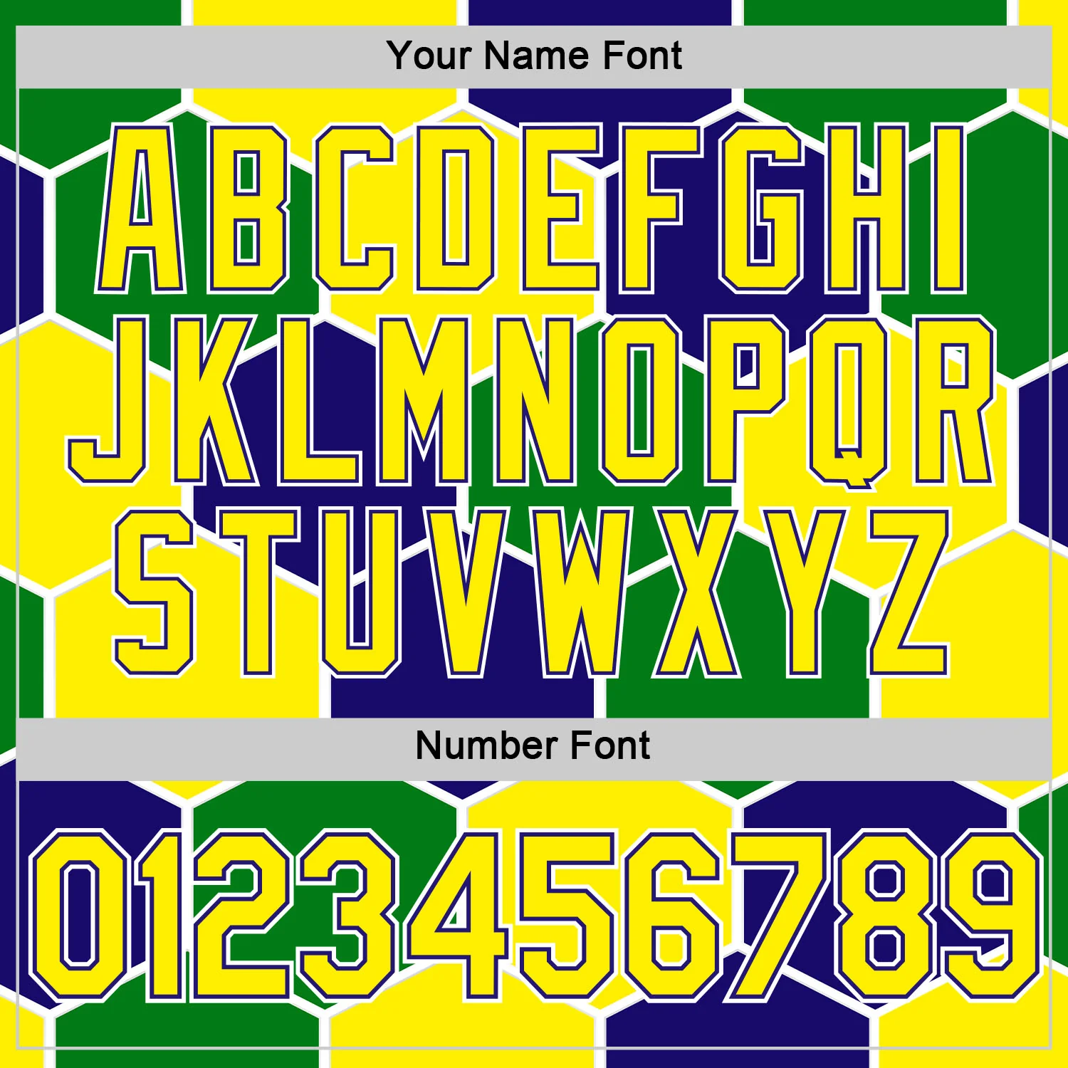 Custom Dark Purple Light Yellow Green-White Brazil Hexagons Geometric Shape Soccer Jersey Performance T-Shirt - Image 4
