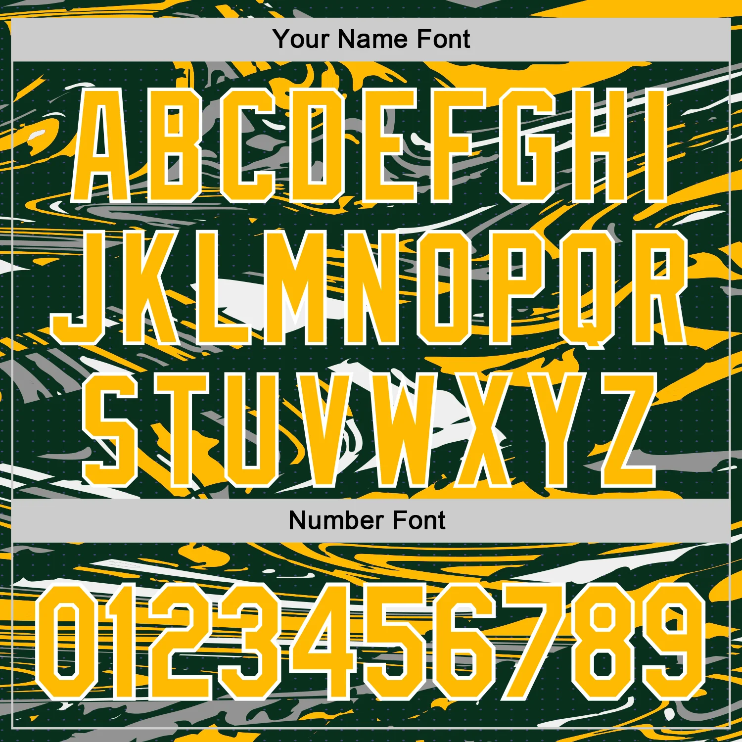 Custom Figure Gold Green-White Fluid Pattern Bomber Full-Snap Varsity Letterman Hoodie Jacket - Image 6
