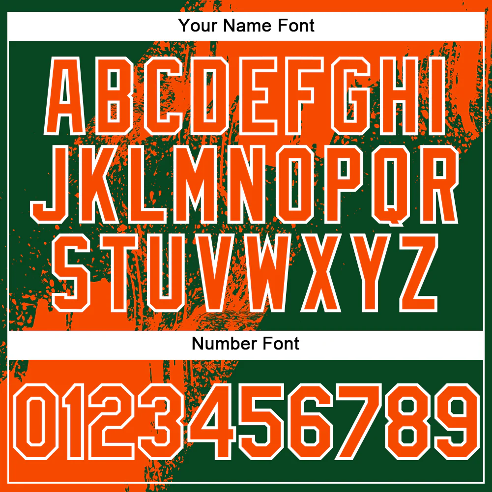 Custom Orange Green-White 3D Pattern Abstract Brush Stroke Two-Button Unisex Softball Jersey - Image 5