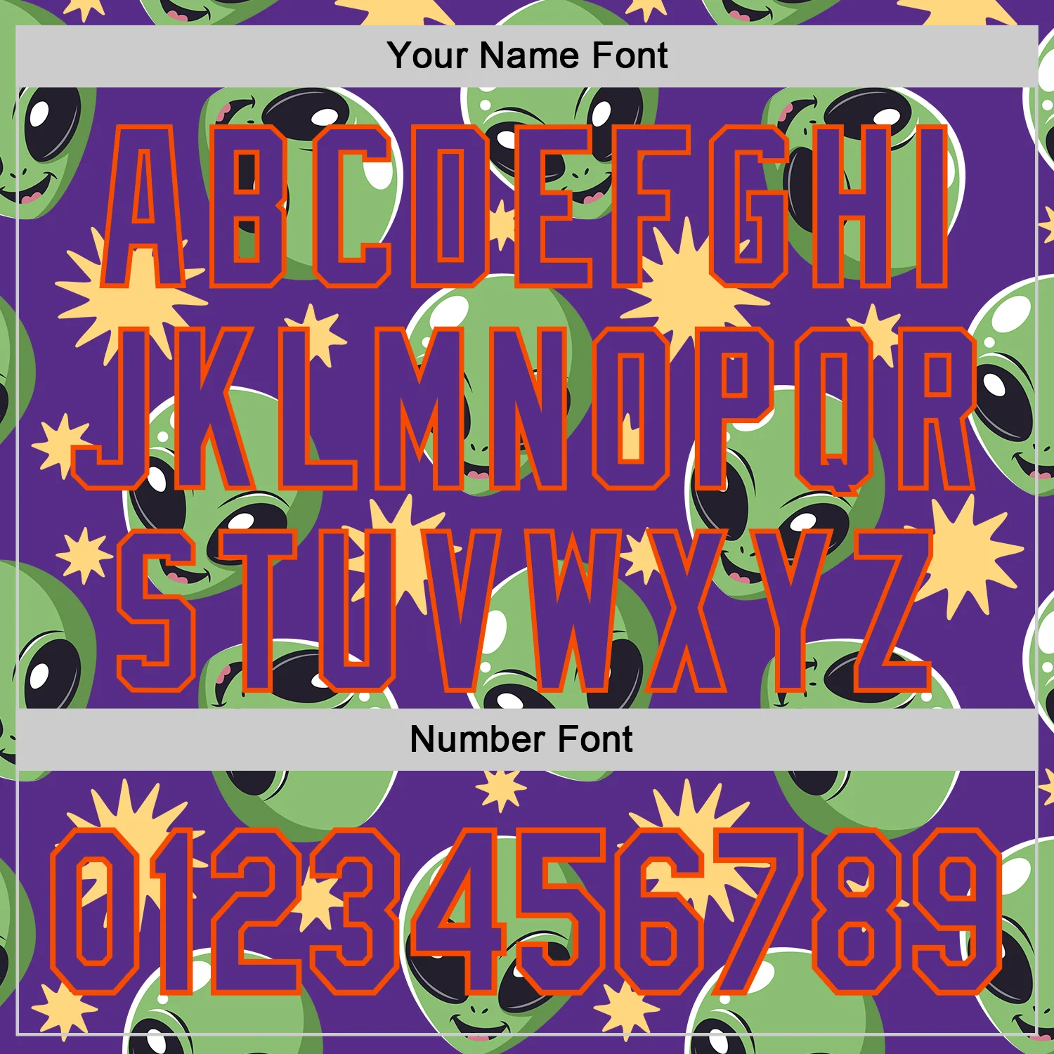 Custom Purple Green-Orange Cartoon Alien Authentic Baseball Jersey - Image 5