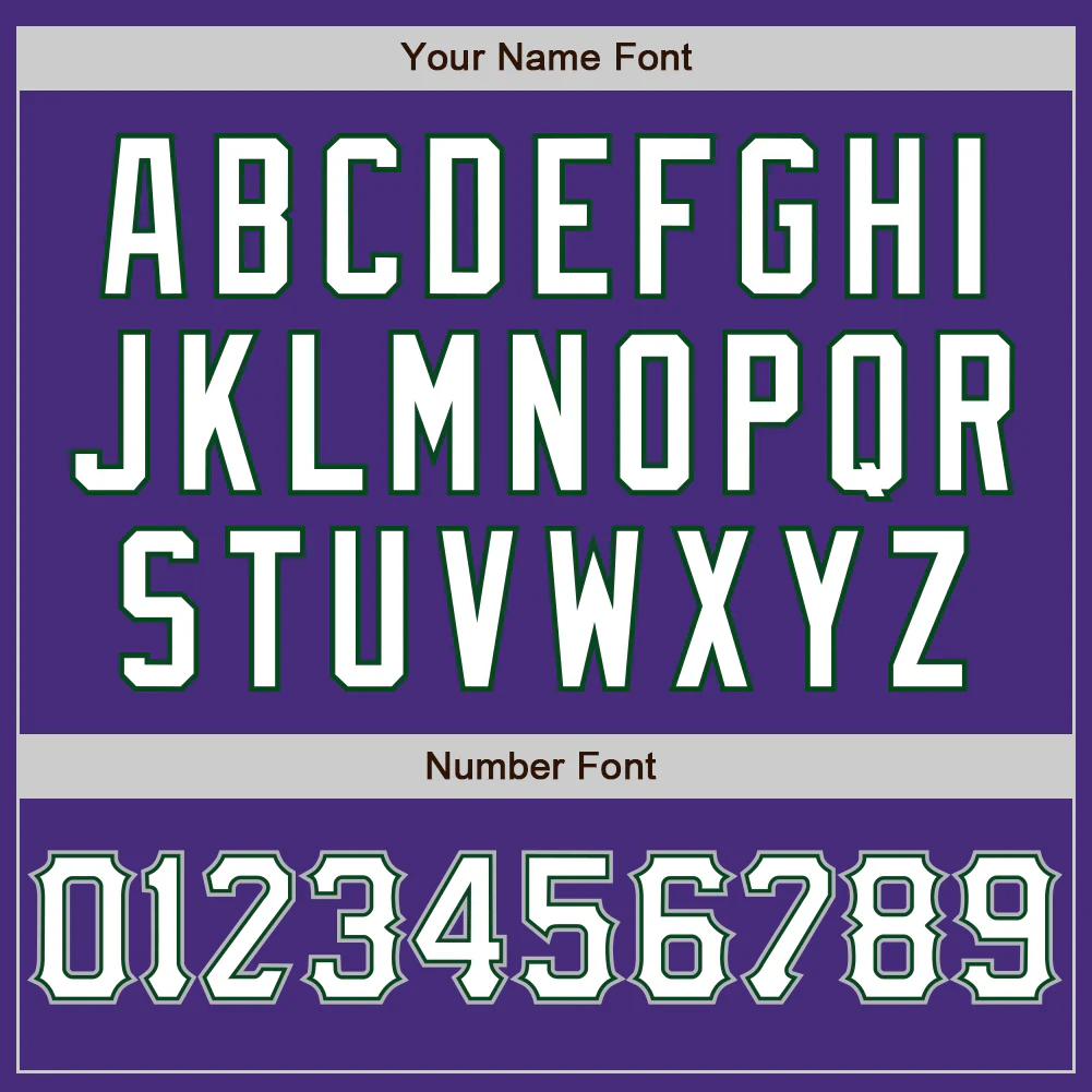 Custom Purple White Green-Gray Authentic Baseball Jersey - Image 5