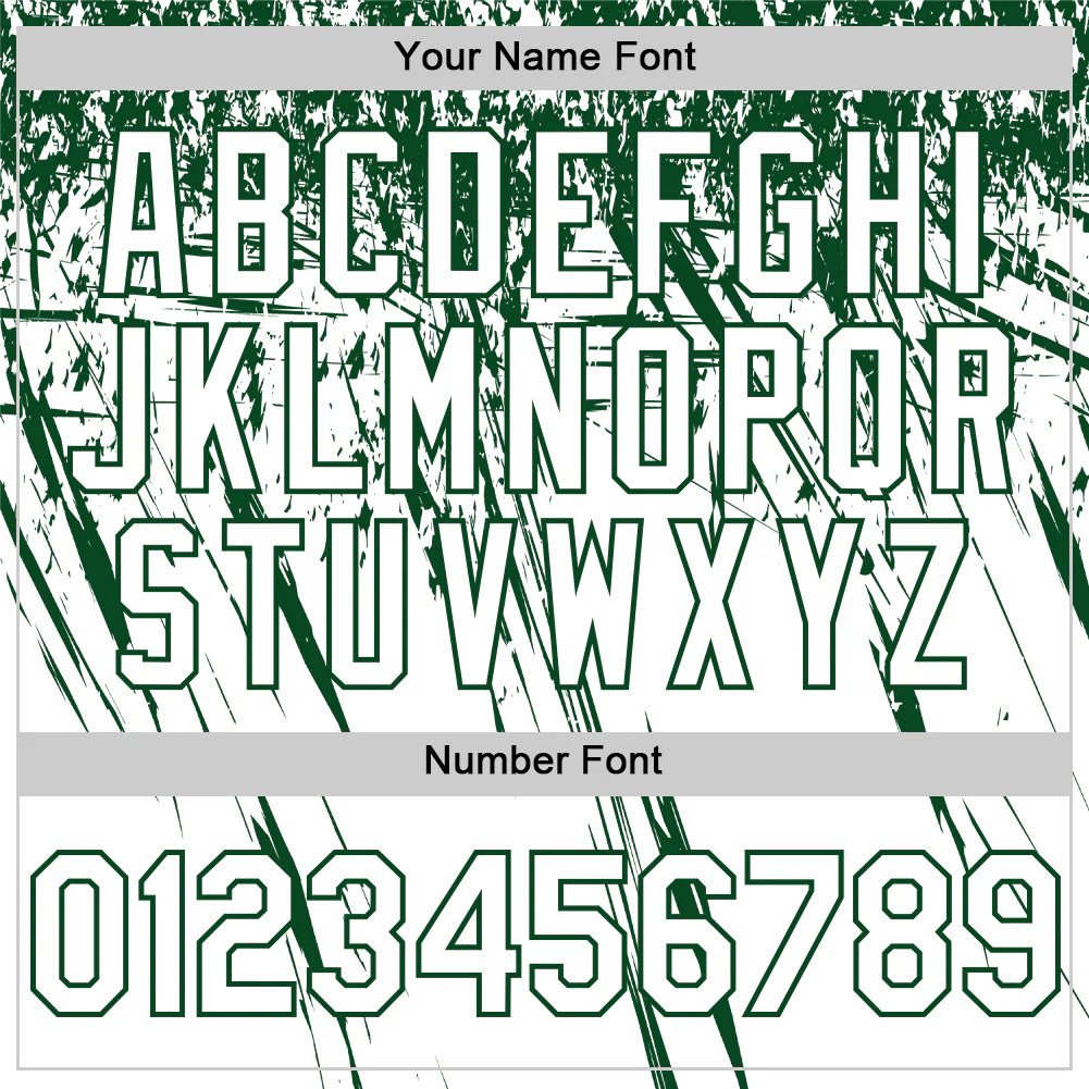 Custom White Green Distressed Scratch Brush Stroke Authentic Baseball Jersey - Image 5