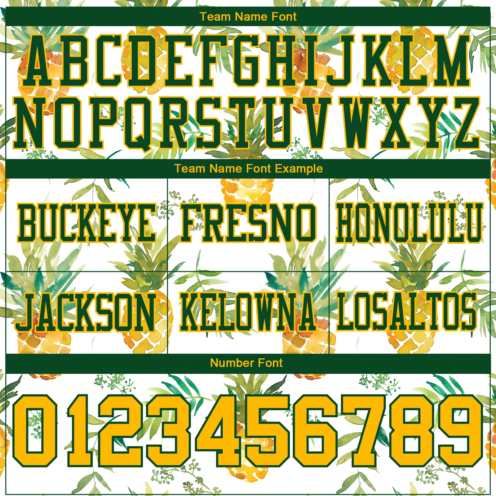 Custom White Gold-Green 3D Pattern Fruit Pineapple Authentic Football Jersey - Image 4