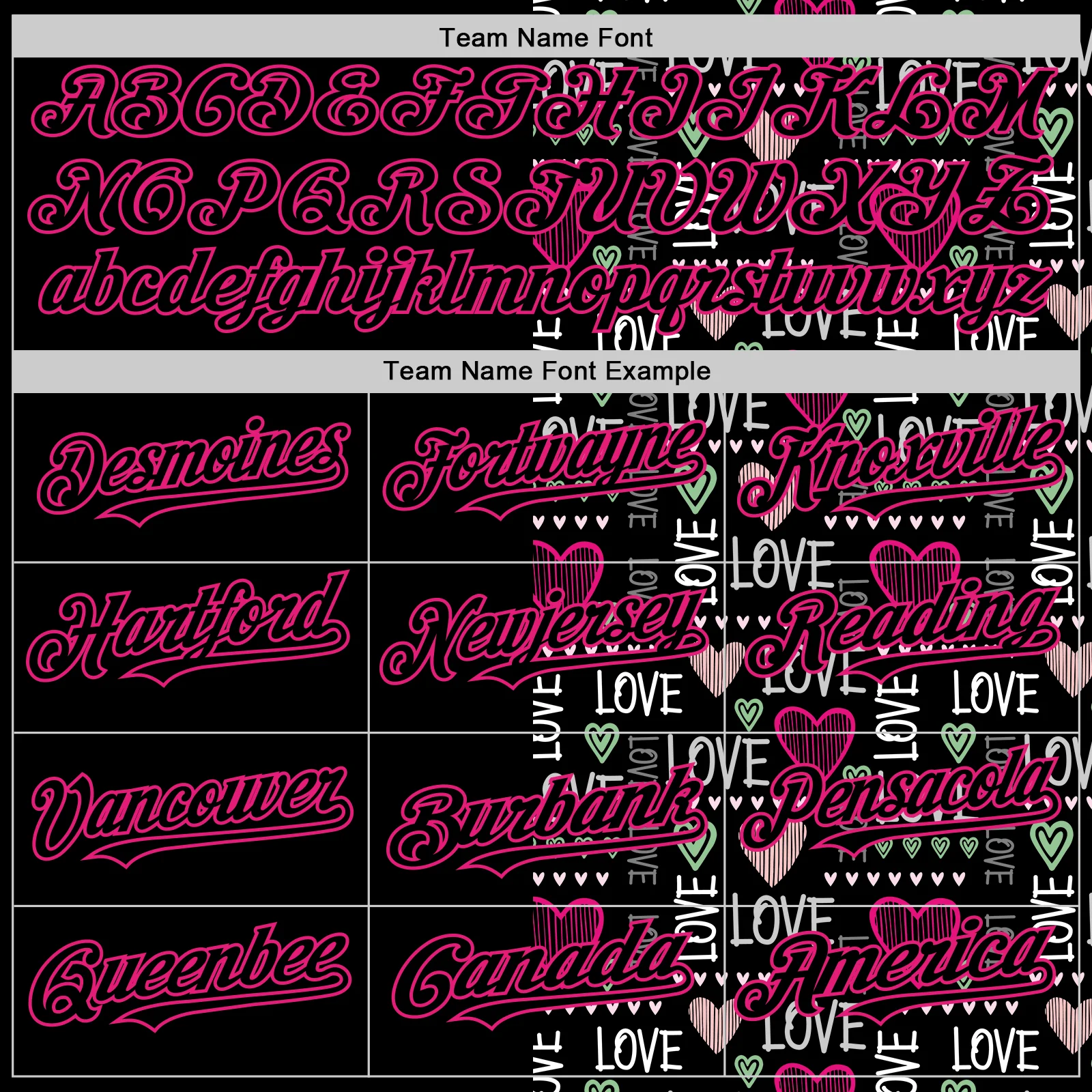 Custom Black Hot Pink Valentine's Day Love Heart Authentic Baseball Jersey - Image 4