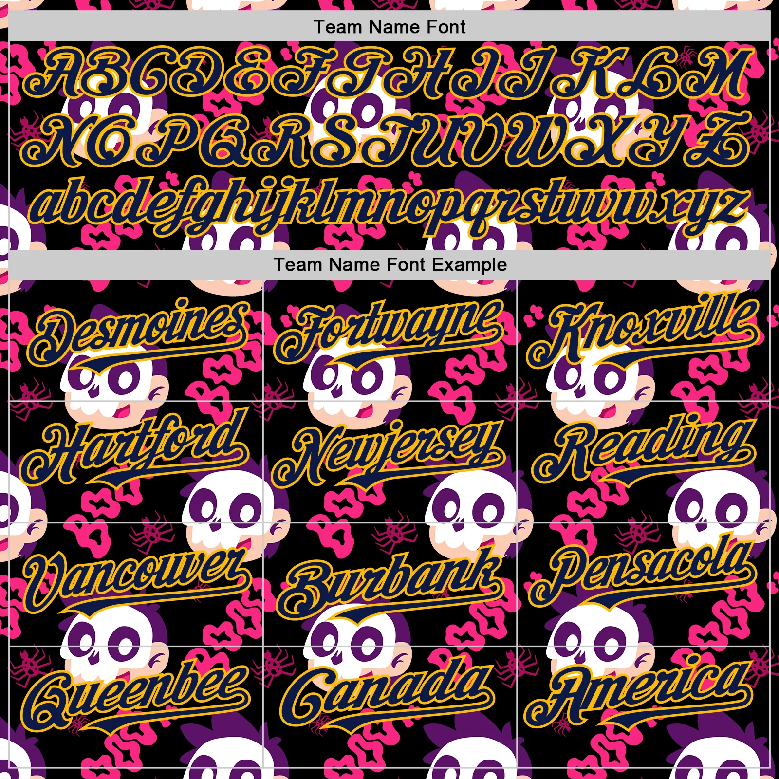 Custom Black Navy Hot Pink-Gold Sugar Skull Day of the Dead Mexican Folk Art Authentic Baseball Jersey - Image 4