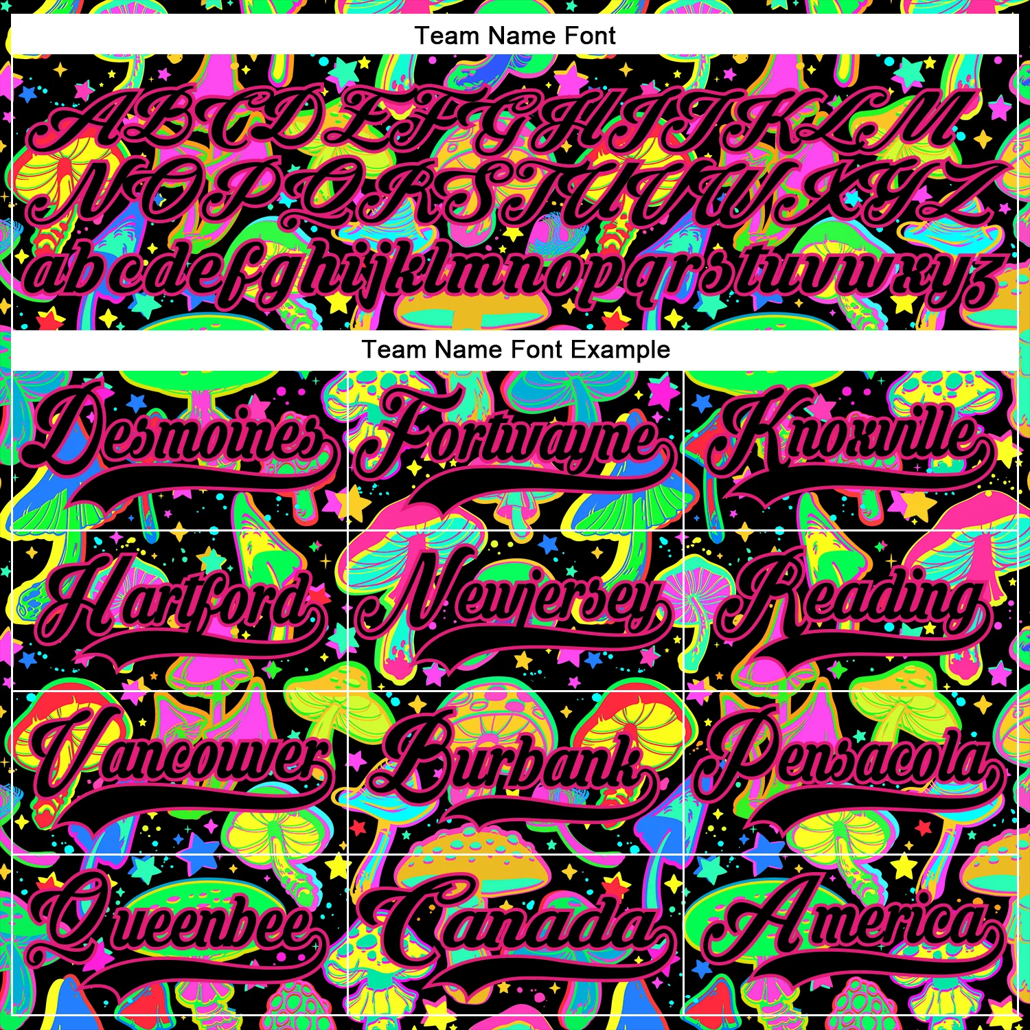 Custom Black Hot Pink Trippy Psychedelic Magic Mushrooms Hockey Lace Neck Jersey - Image 6