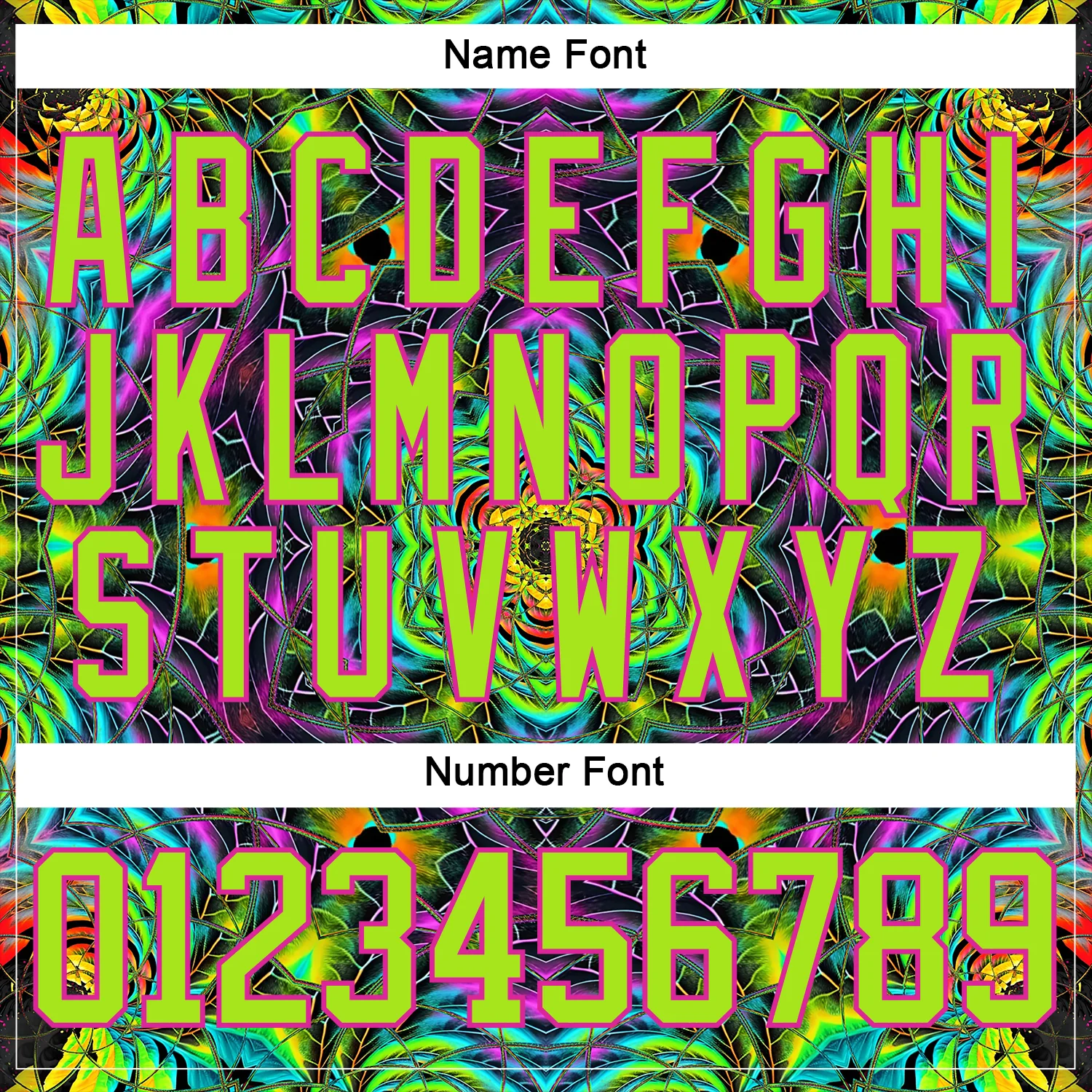 Custom Black Neon Green-Hot Pink Trippy Psychedelic Geometric Hockey Lace Neck Jersey - Image 7