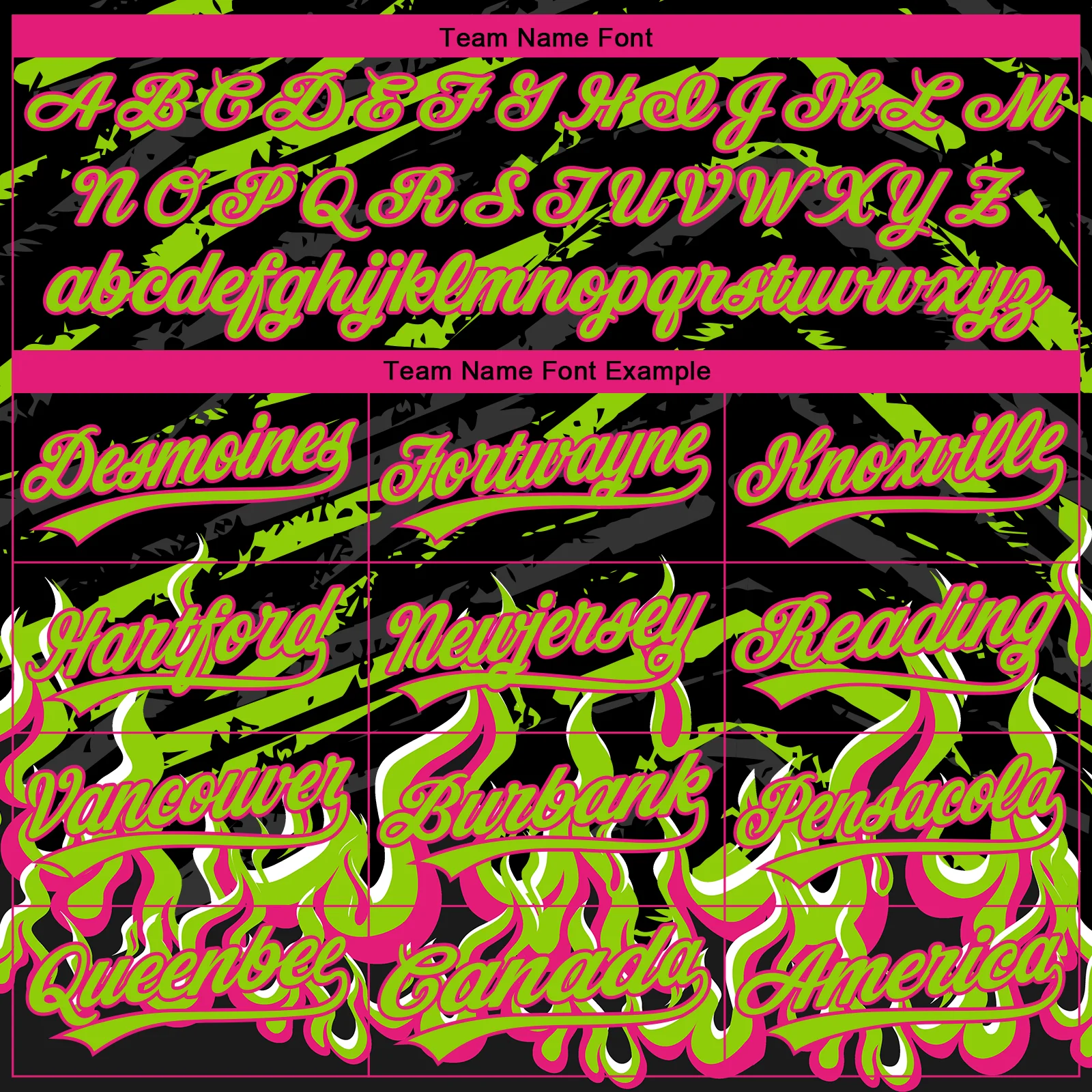 Custom Stitched Black Neon Green Hot Pink-White 3D Pattern Design Flame Sports Pullover Sweatshirt Hoodie - Image 3