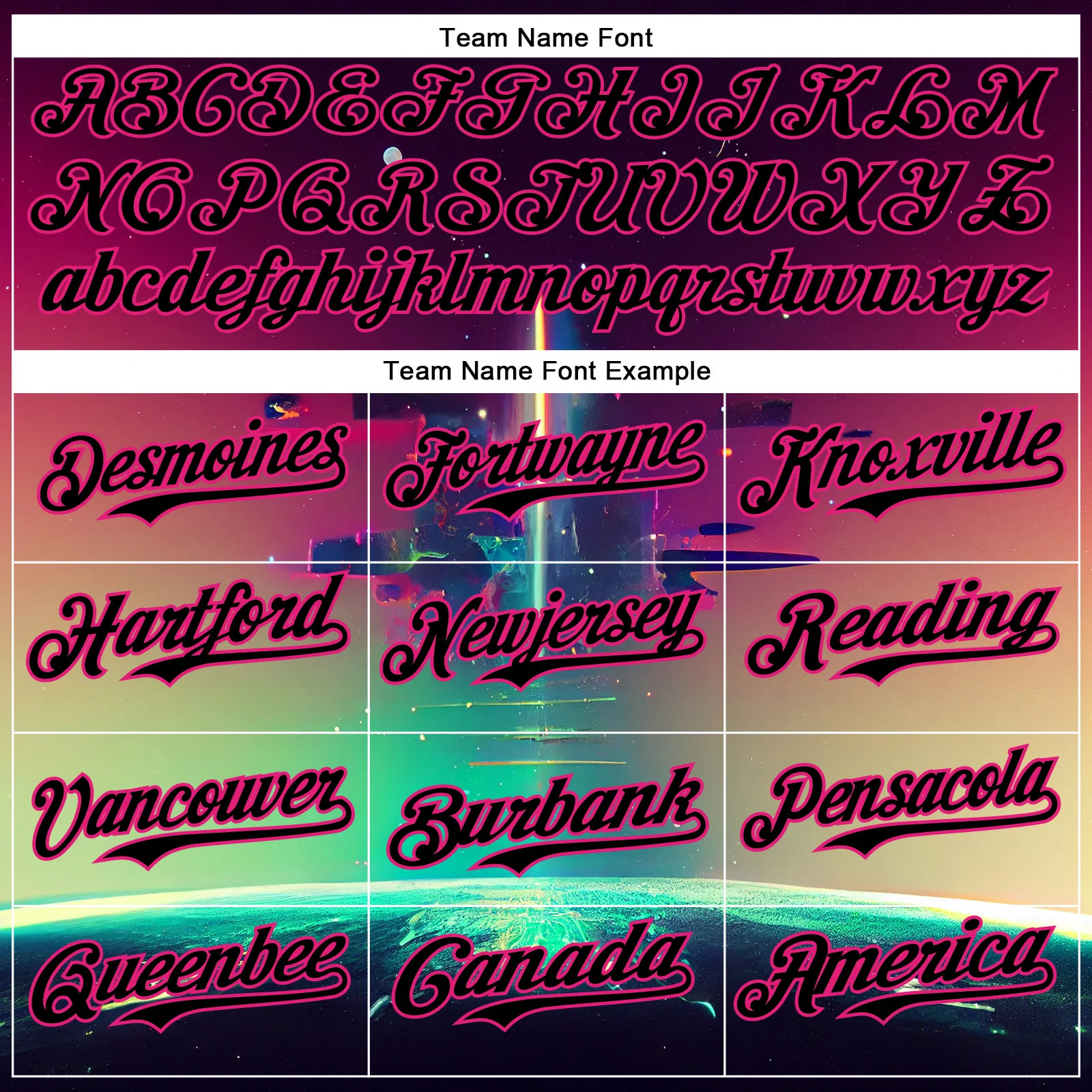 Custom Black Hot Pink 3D Pattern Design Rave Psychedelic Universe Authentic Baseball Jersey - Image 4