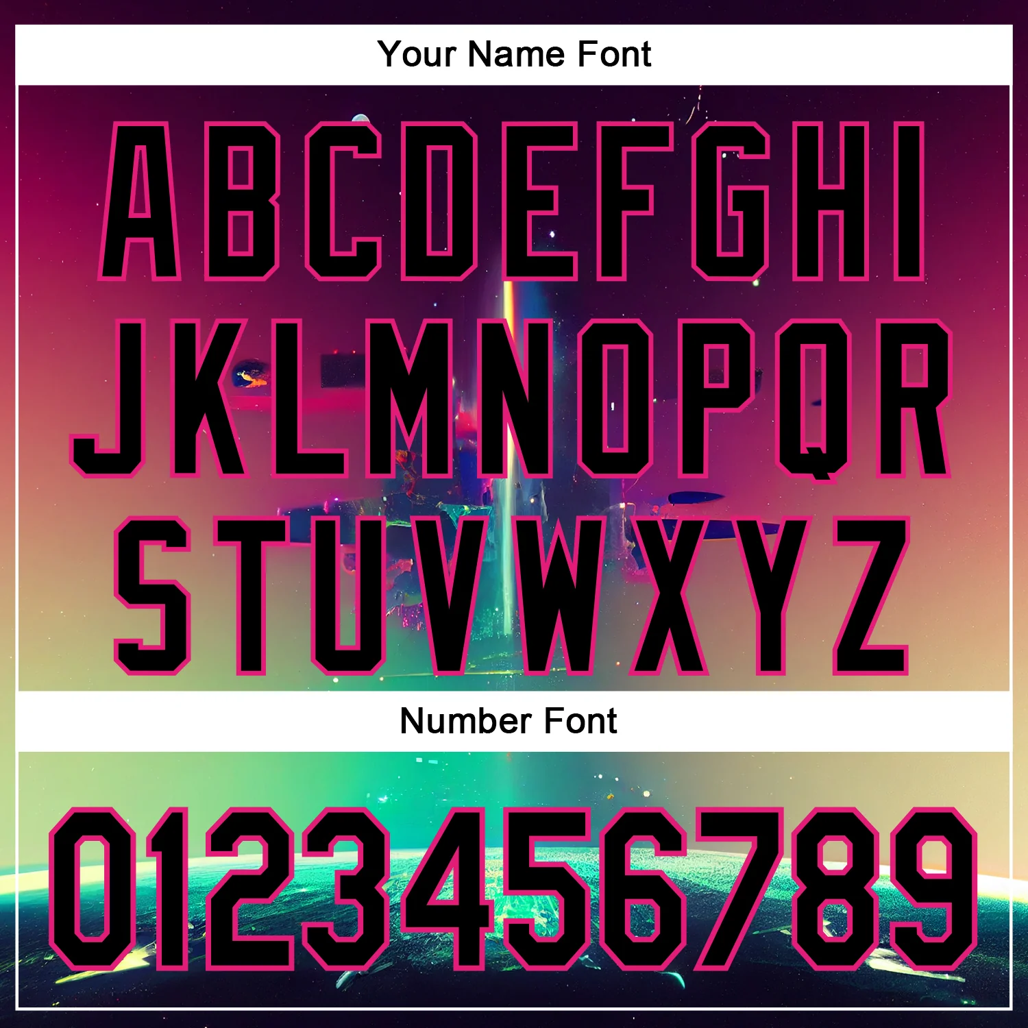 Custom Black Hot Pink 3D Pattern Design Rave Psychedelic Universe Authentic Baseball Jersey - Image 5