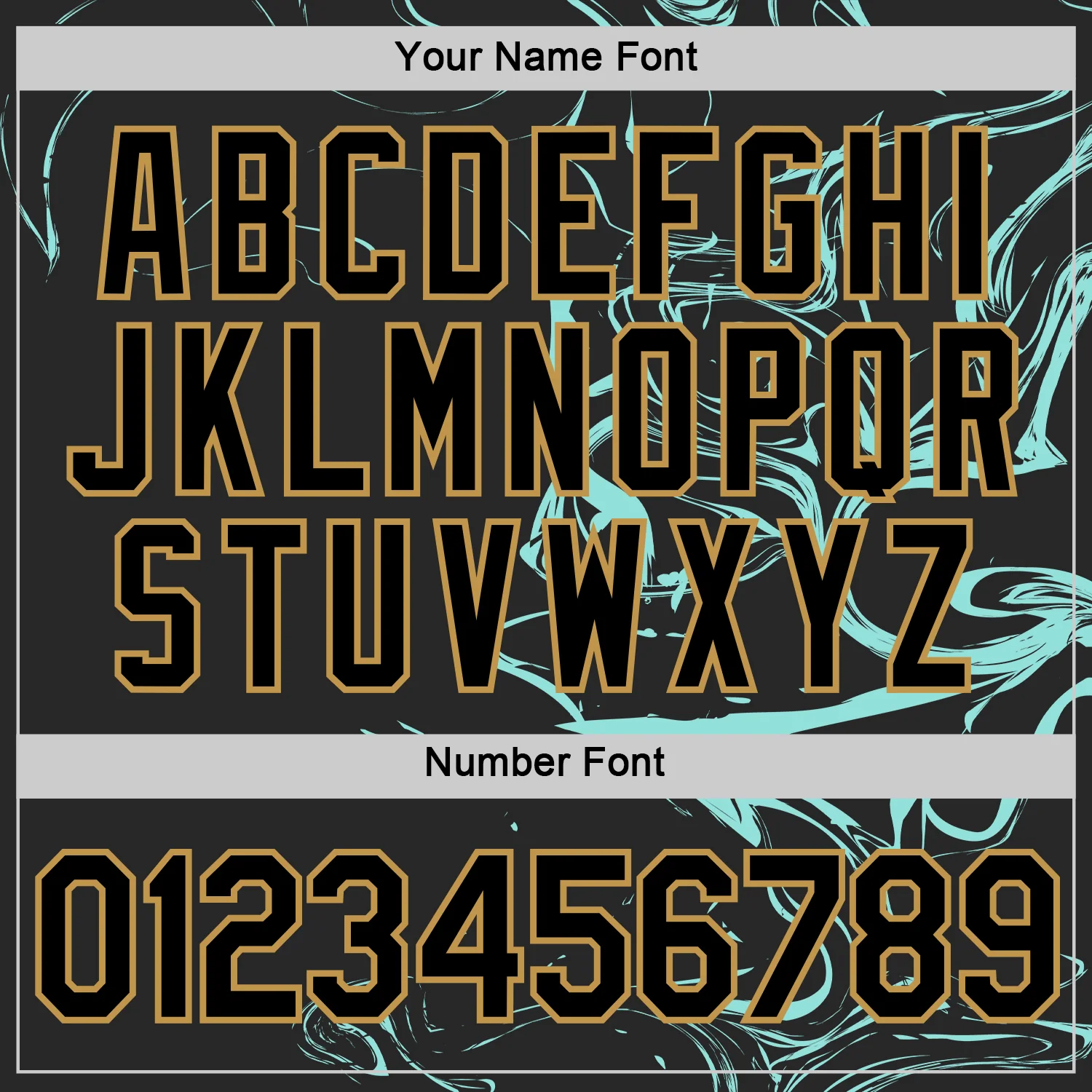 Custom Black Ice Blue-Old Gold 3D Esports Performance T-Shirt - Image 4
