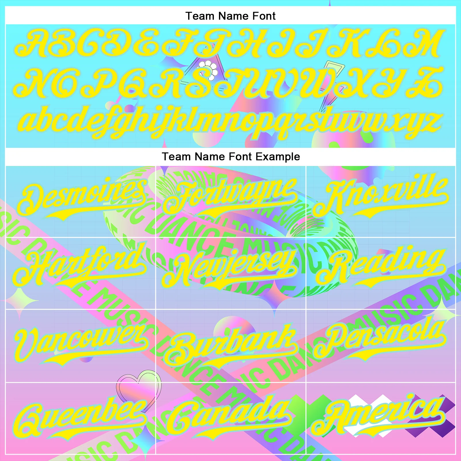 Custom Blue Light Yellow-Ice Blue 3D Pattern Design Trippy Dance Music Acid Authentic Baseball Jersey - Image 4