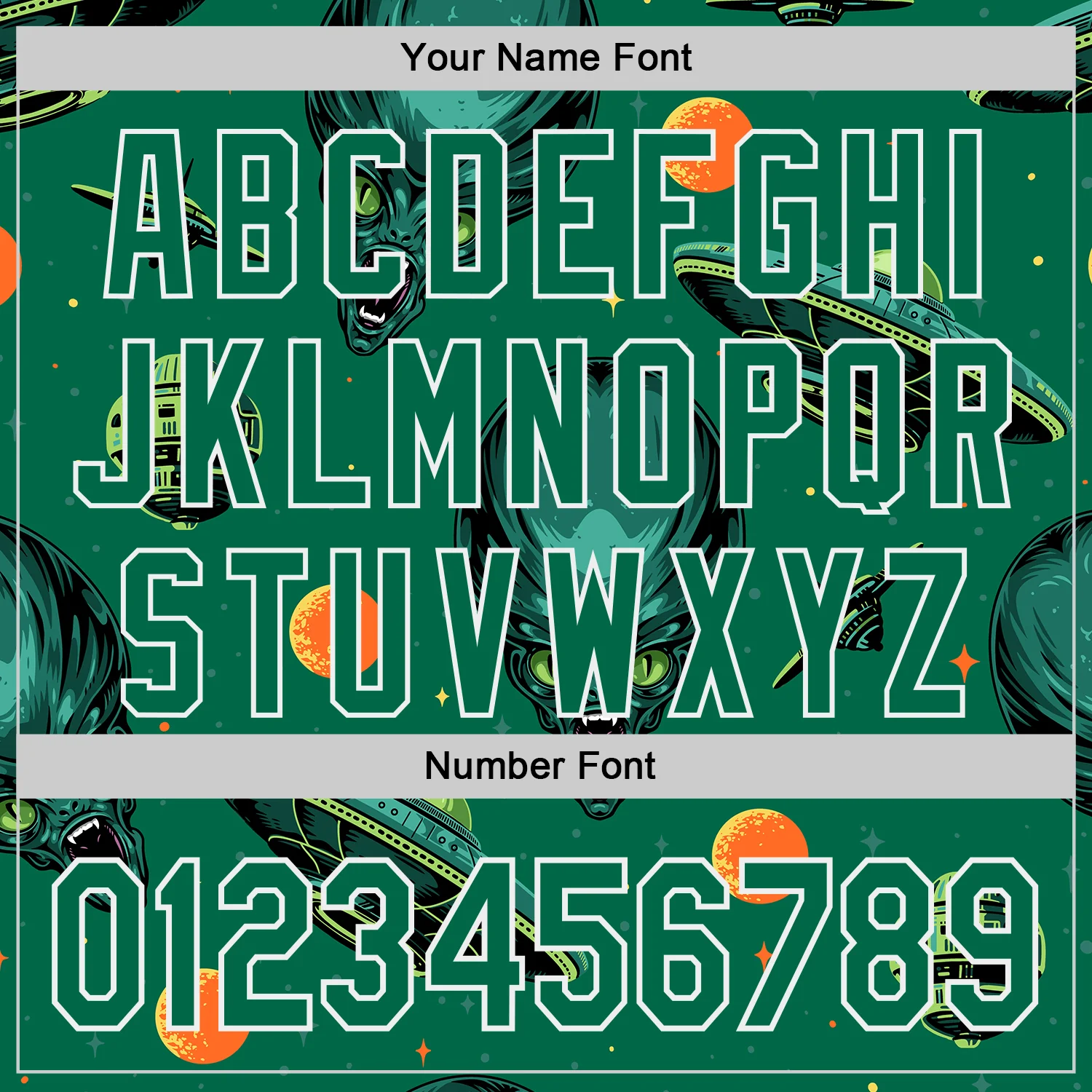 Custom Kelly Green White Alien UFO Space Authentic Baseball Jersey - Image 5