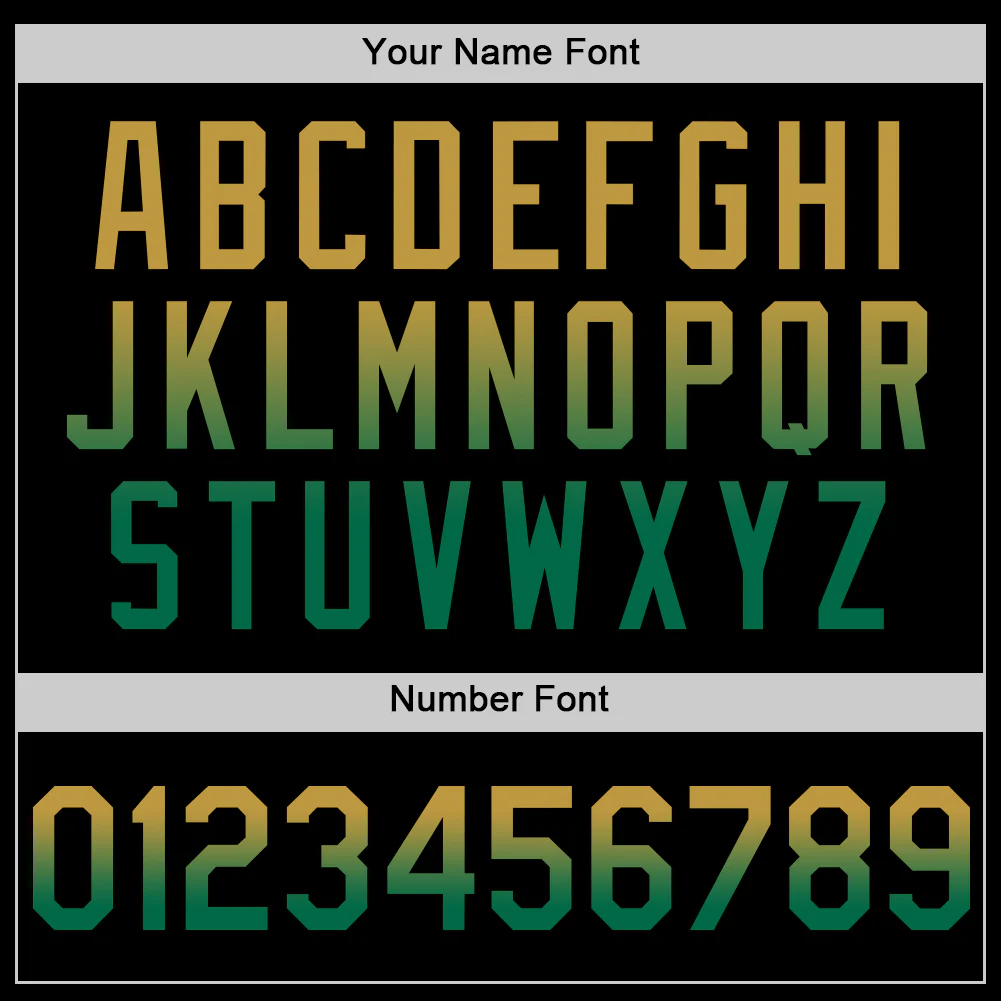 Custom Black Old Gold-Kelly Green Authentic Fade Fashion Baseball Jersey - Image 5