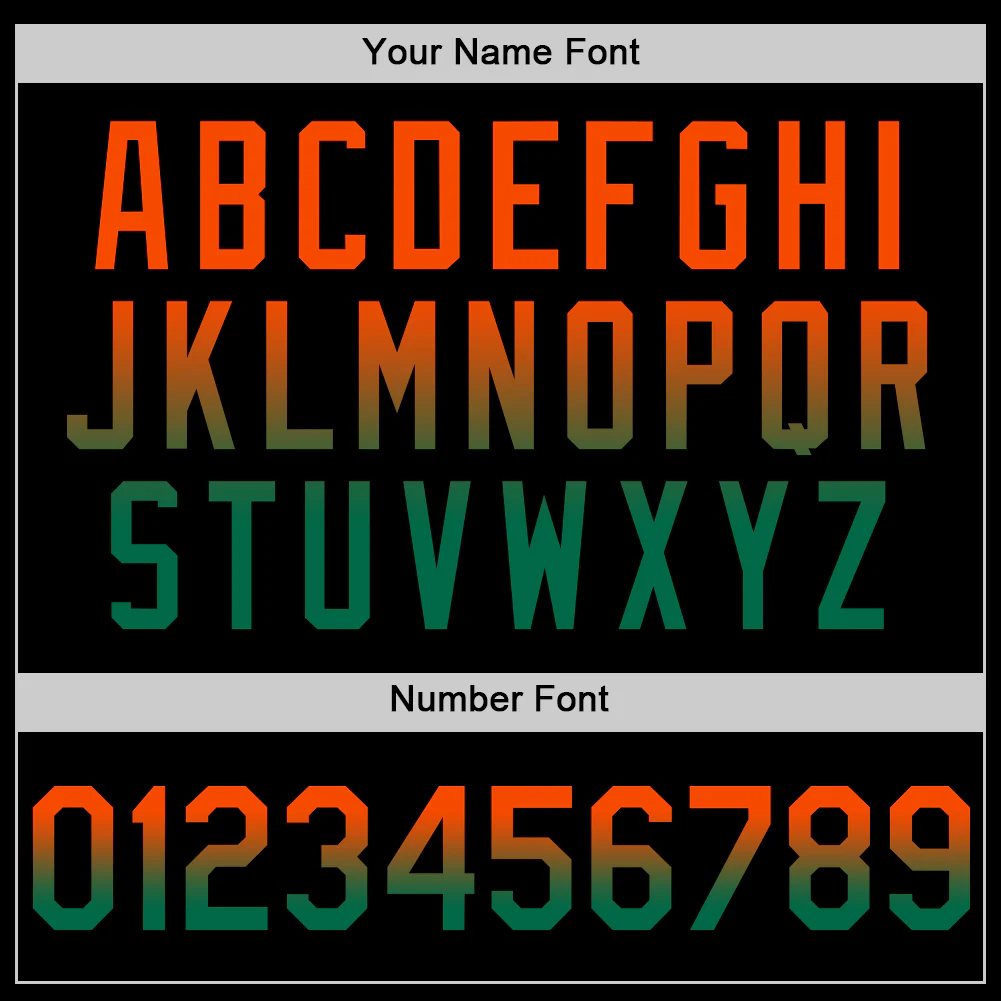 Custom Black Orange-Kelly Green Authentic Fade Fashion Baseball Jersey - Image 5